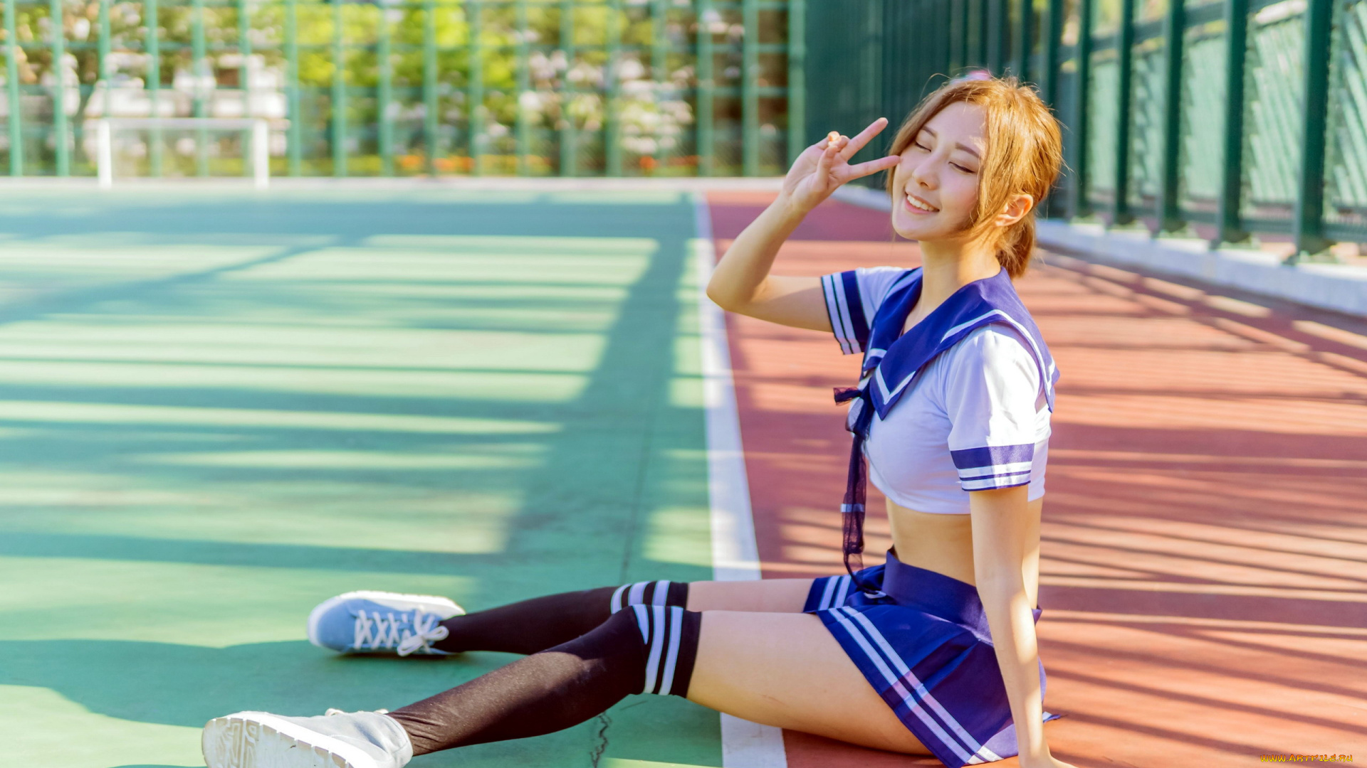 девушки, -, азиатки, жест