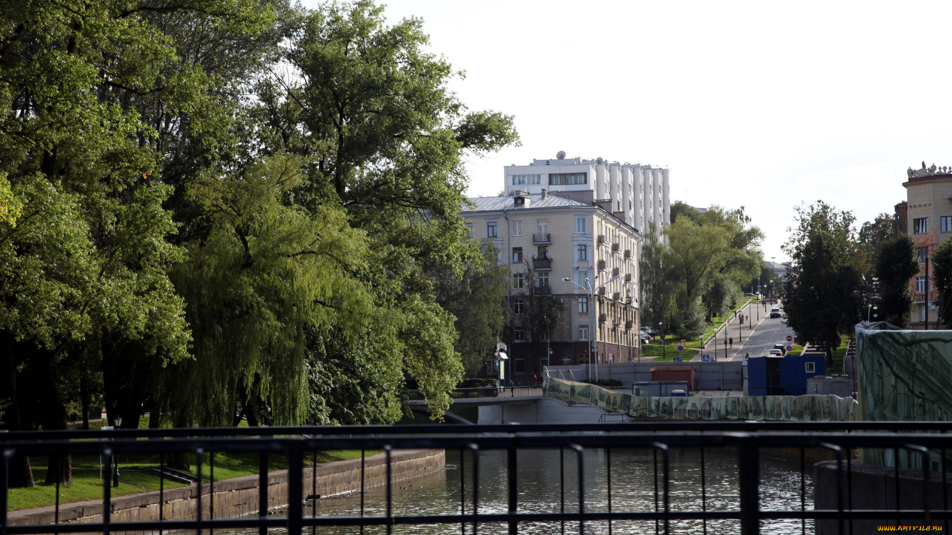 города, минск, , беларусь, река, набережная