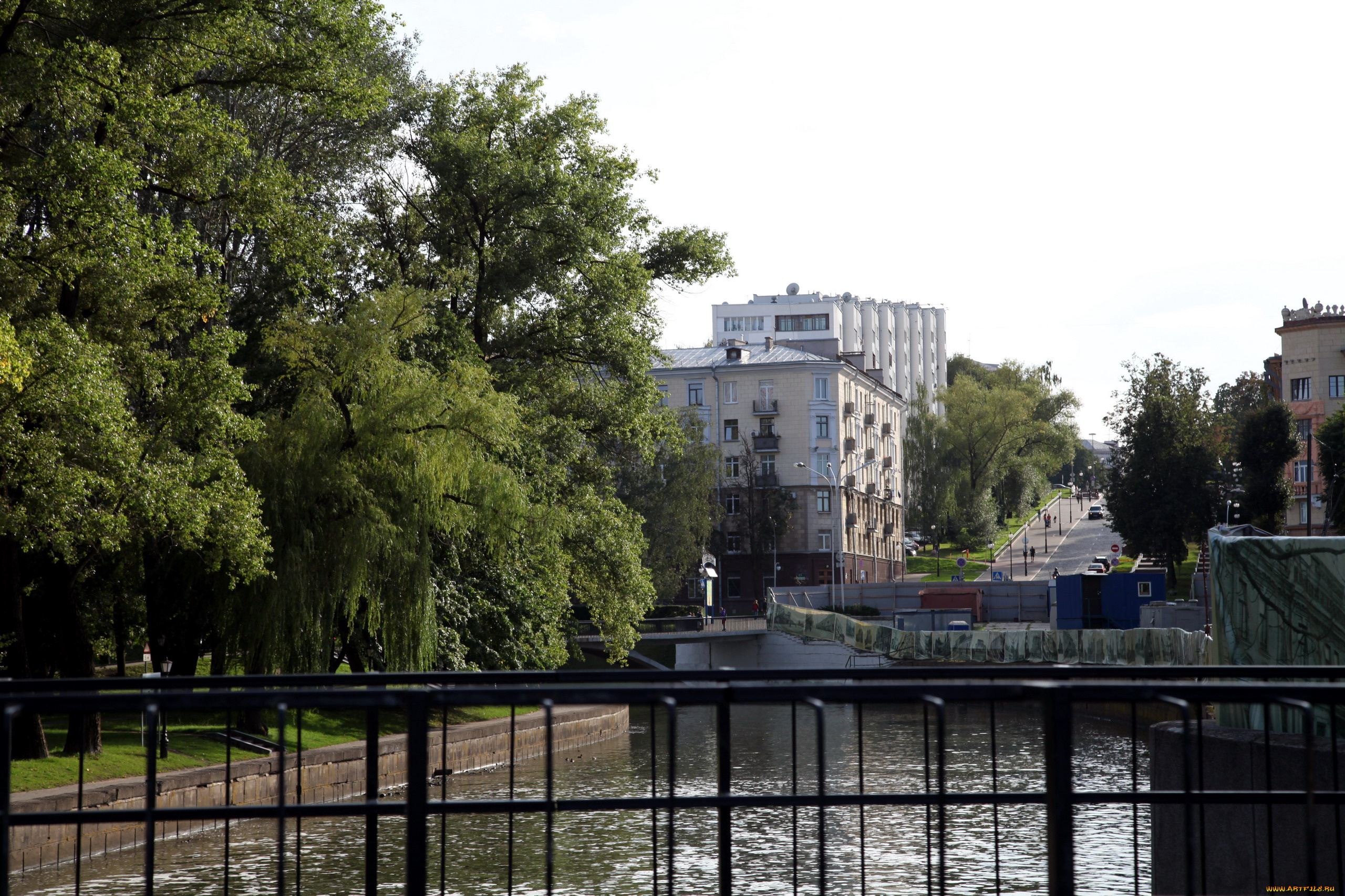 города, минск, , беларусь, река, набережная