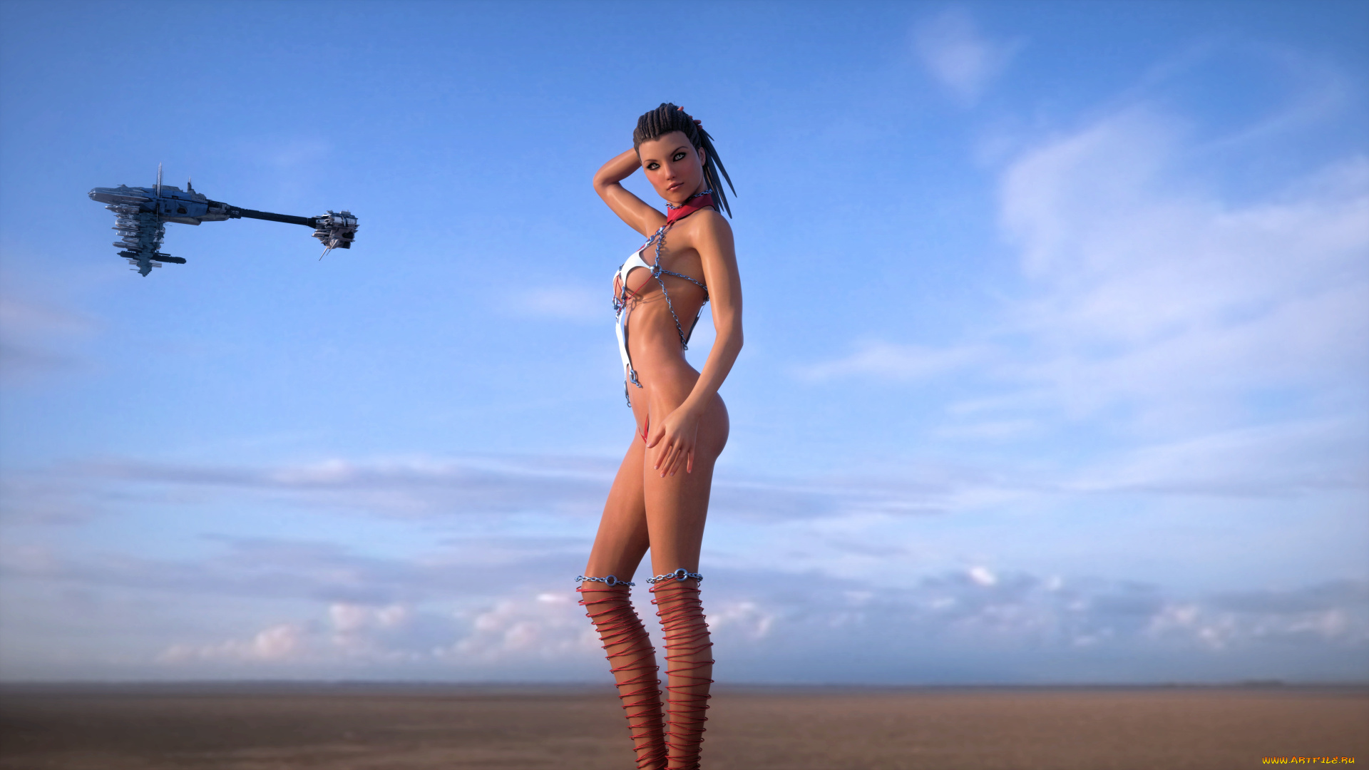 3д, графика, фантазия, , fantasy, девушка, фон, взгляд