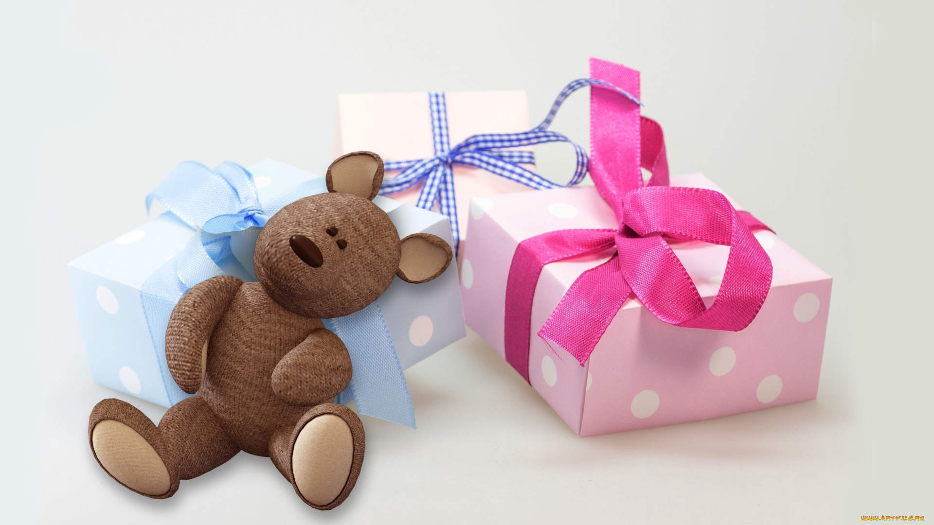 праздничные, подарки, и, коробочки, подарки, коробки, мишка