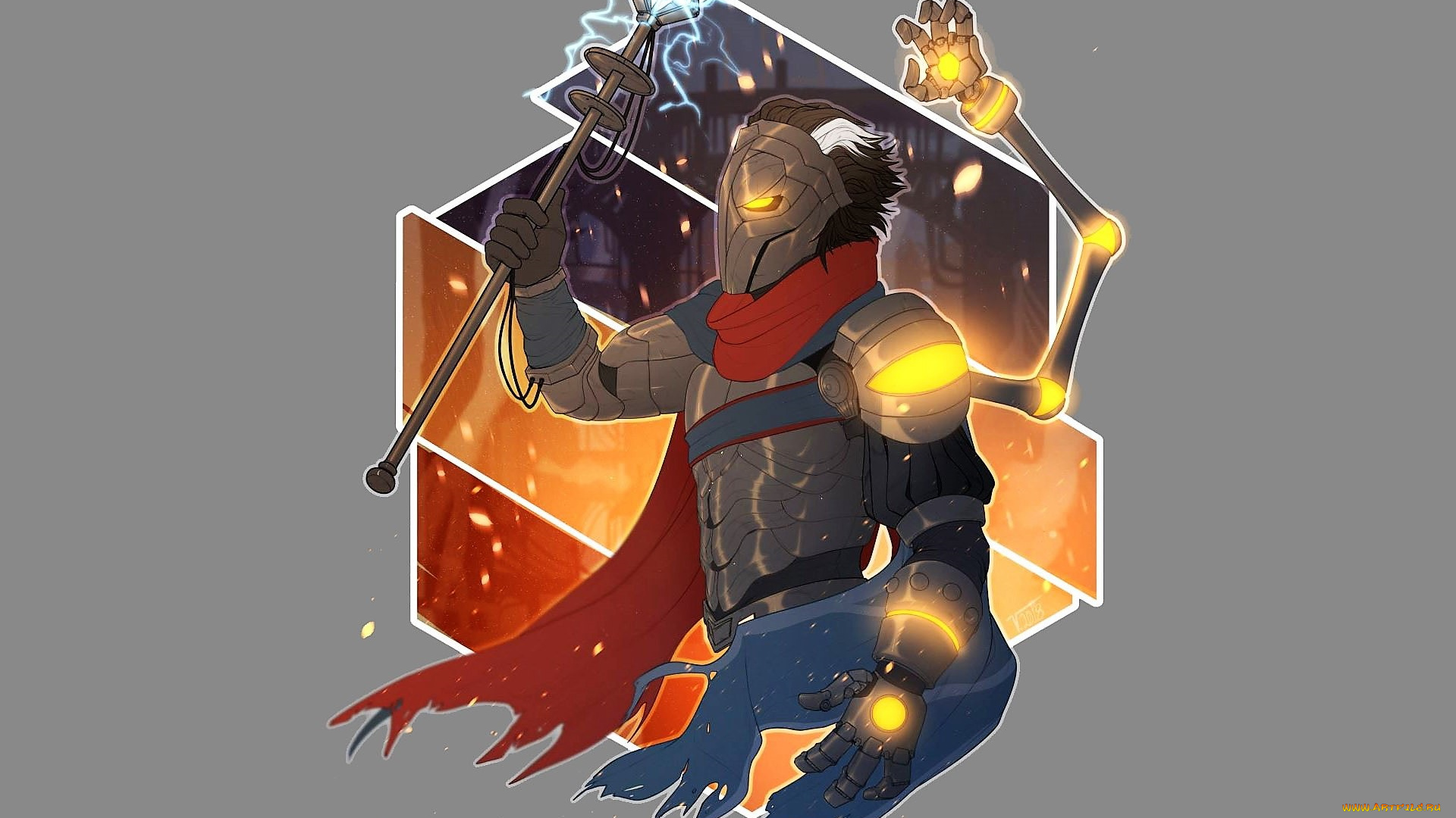 видео, игры, league, of, legends, посох, рука, маска