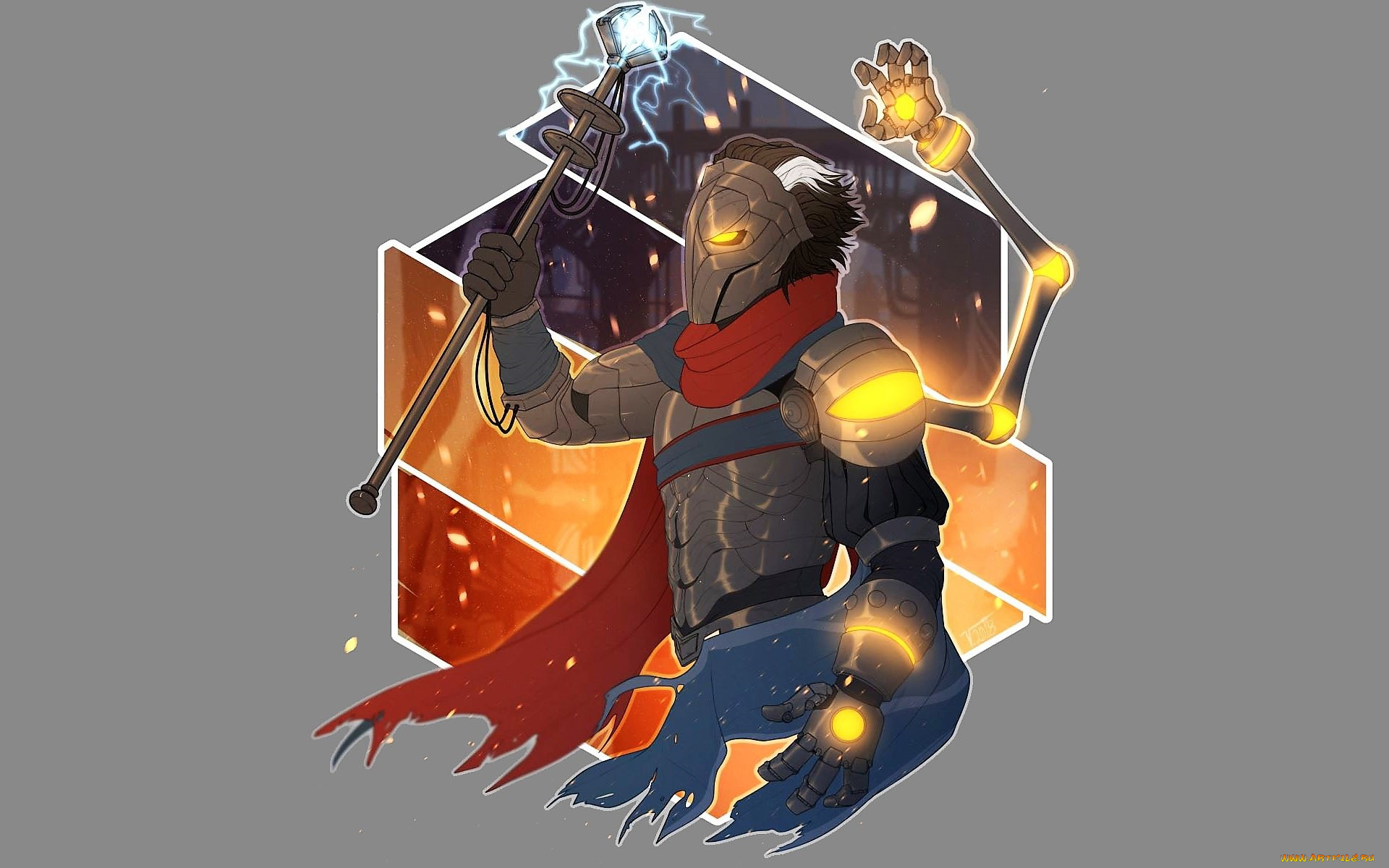 видео, игры, league, of, legends, посох, рука, маска