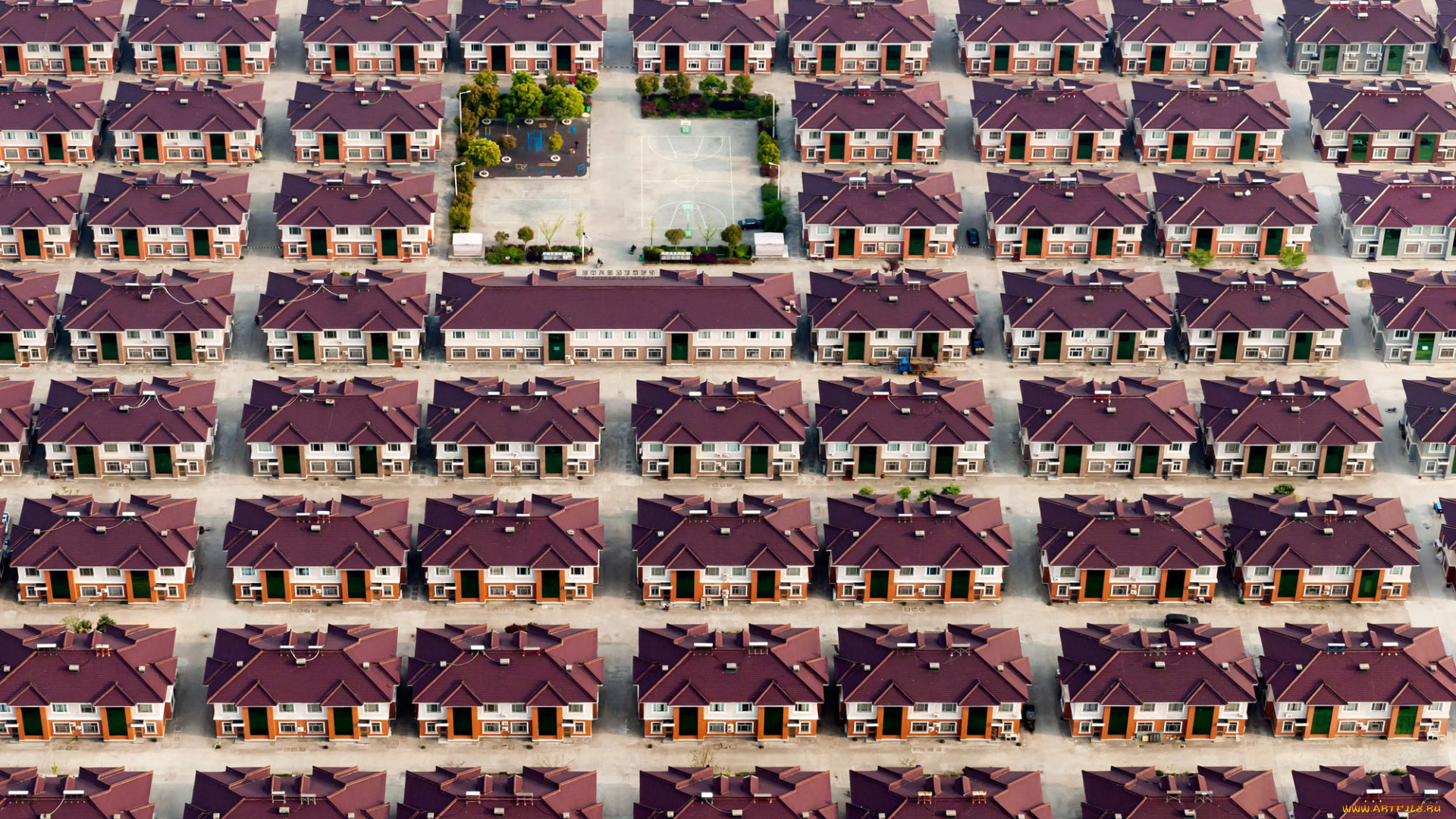 города, -, здания, , дома, современный, здание, фотография, дома, деревья, вид, с, воздуха, крыши, китай