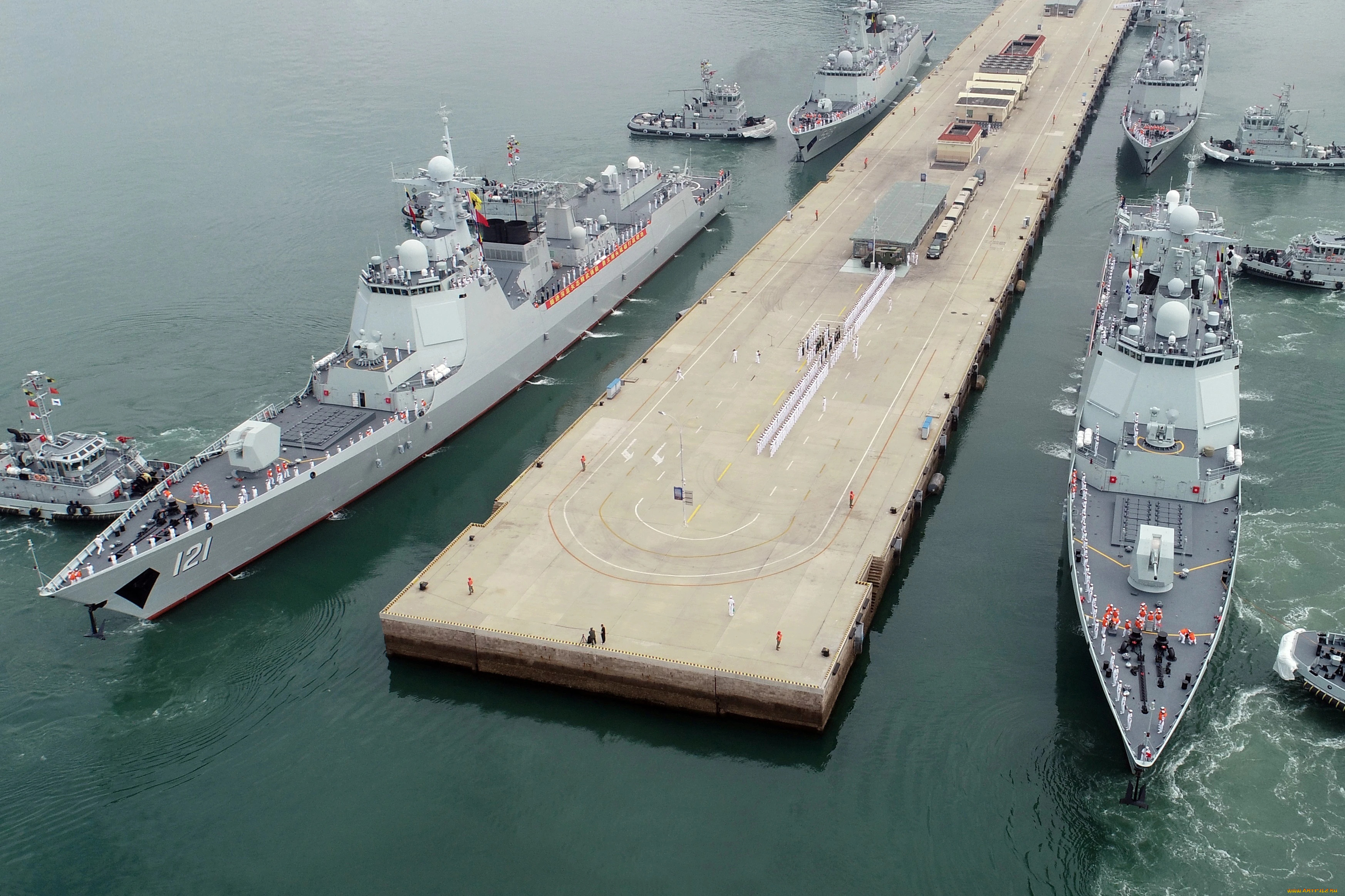 корабли, крейсеры, , линкоры, , эсминцы, эскадренные, миноносцы, типа, 052d, эсминец, вмф, китая, причал, боевой, корабль