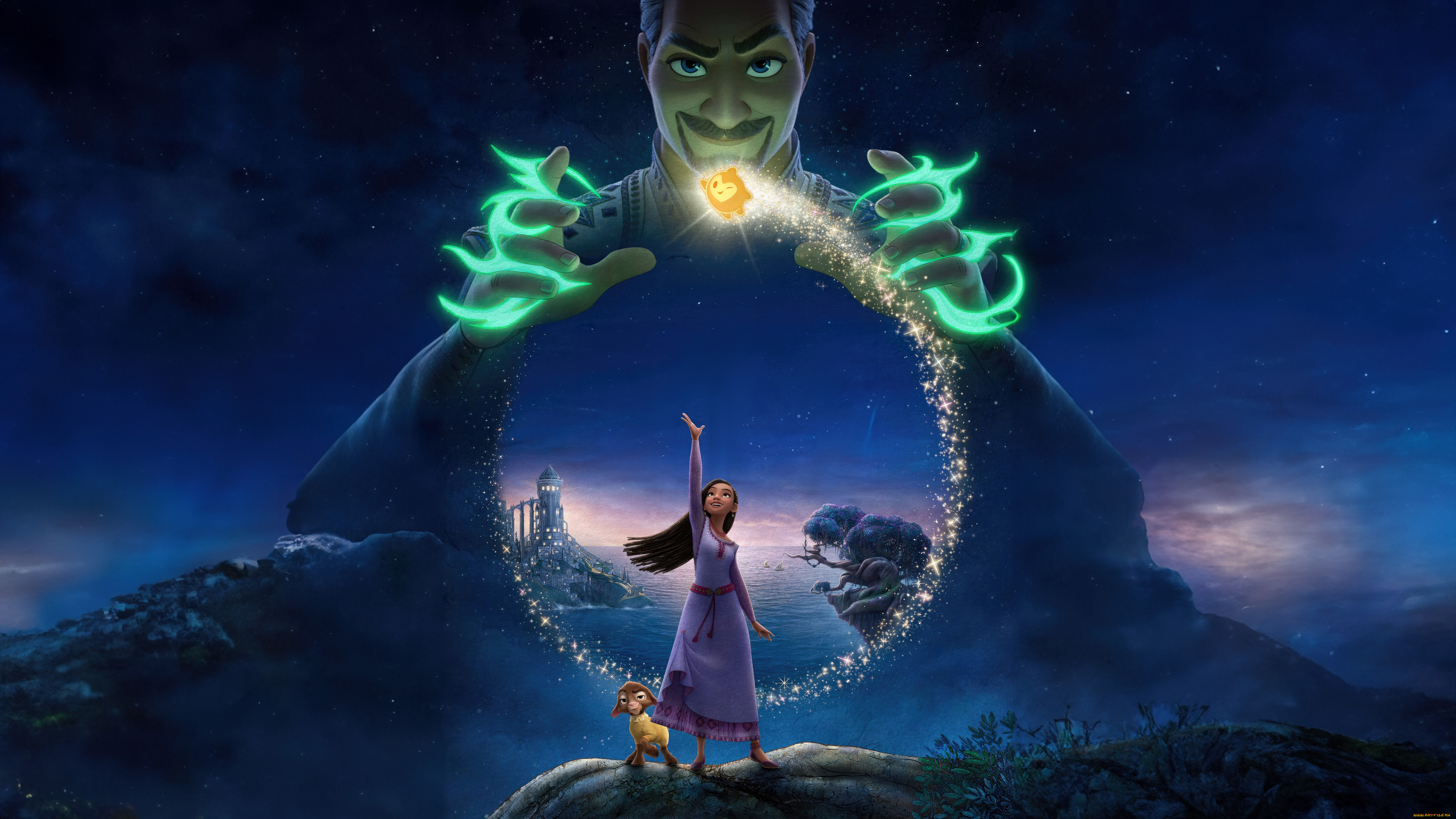 wish, , , 2023, , мультфильмы, wish, заветное, желание, мультфильм, постер, ariana, debose, asha, озвучка