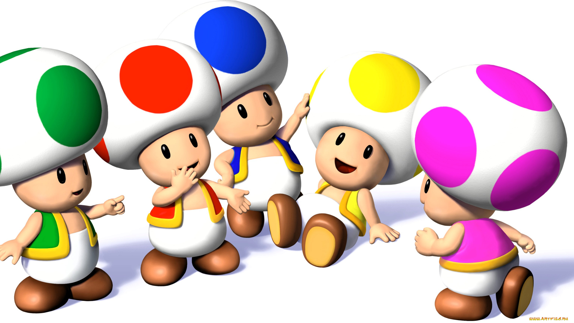 видео, игры, super, mario, bros, персонажи, грибочки