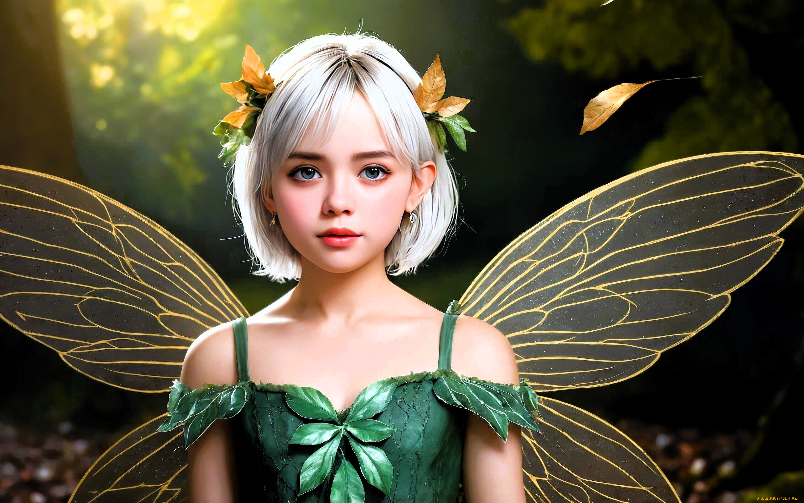 3д, графика, фантазия, , fantasy, девушка, фея, крылья, лес