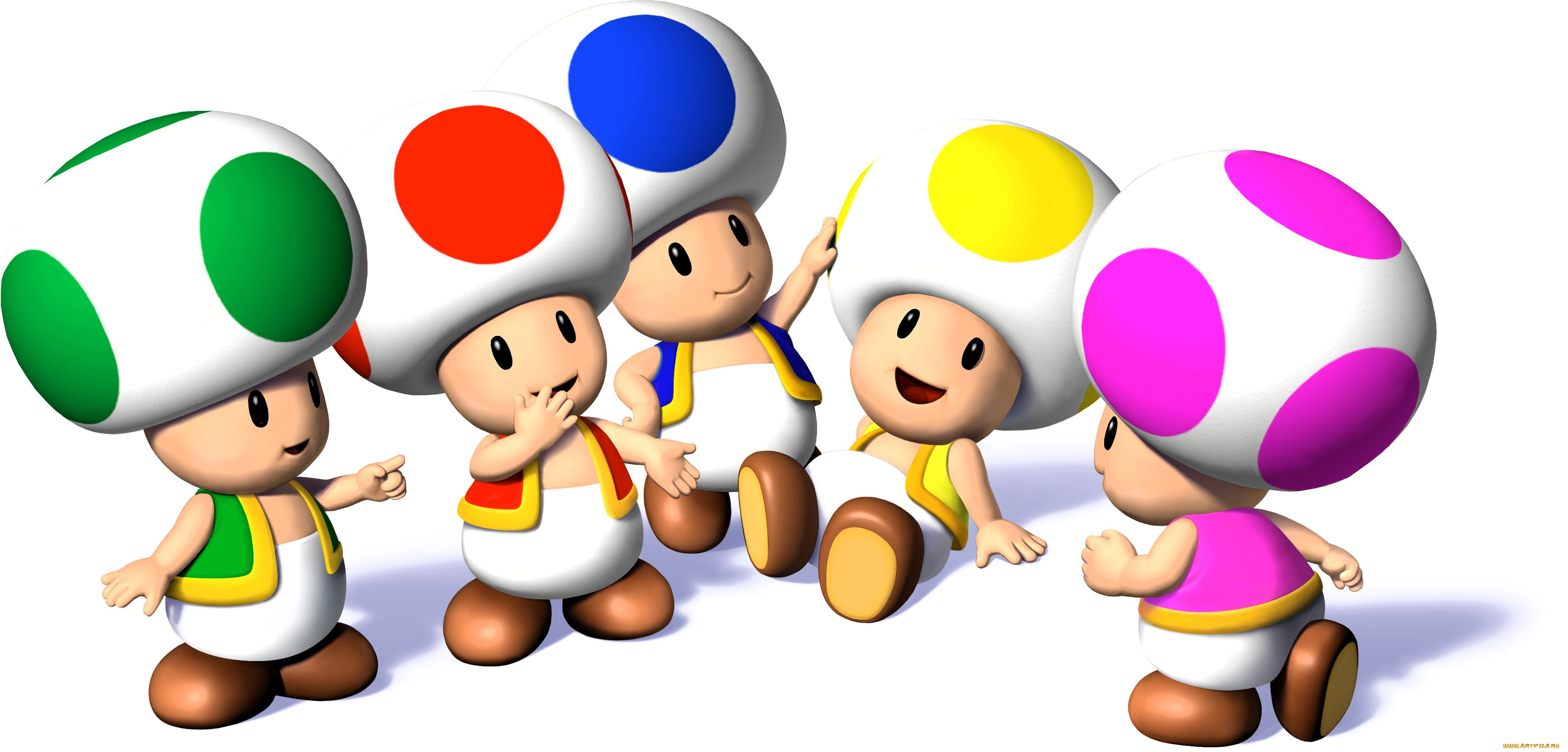 видео, игры, super, mario, bros, персонажи, грибочки