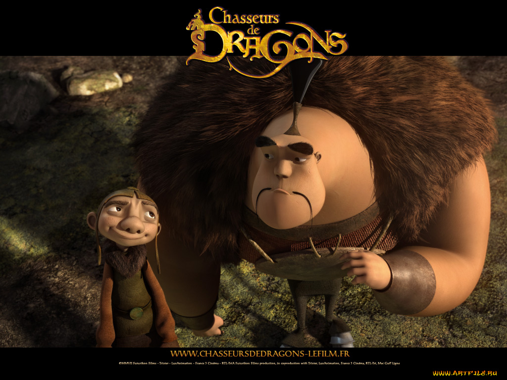 охотники, на, драконов, мультфильмы, chasseurs, de, dragons