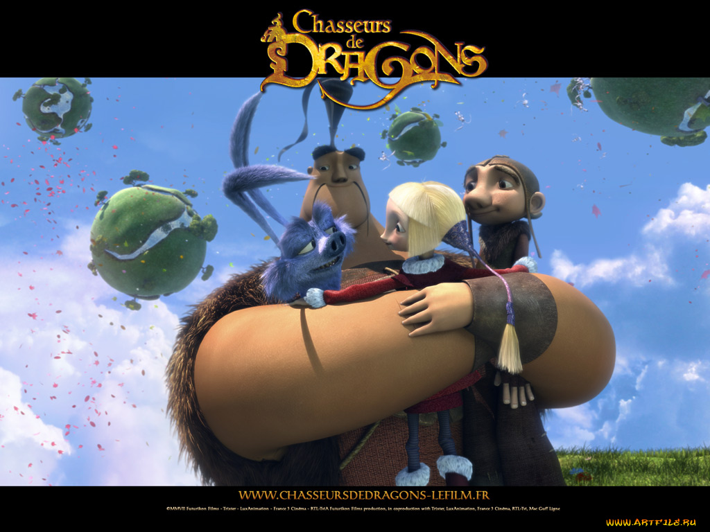 охотники, на, драконов, мультфильмы, chasseurs, de, dragons