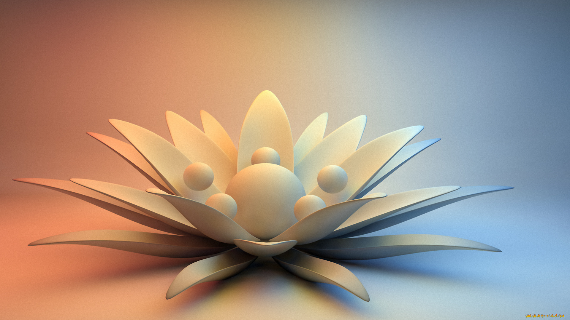 3д, графика, flowers, цветы, каменный, цветок