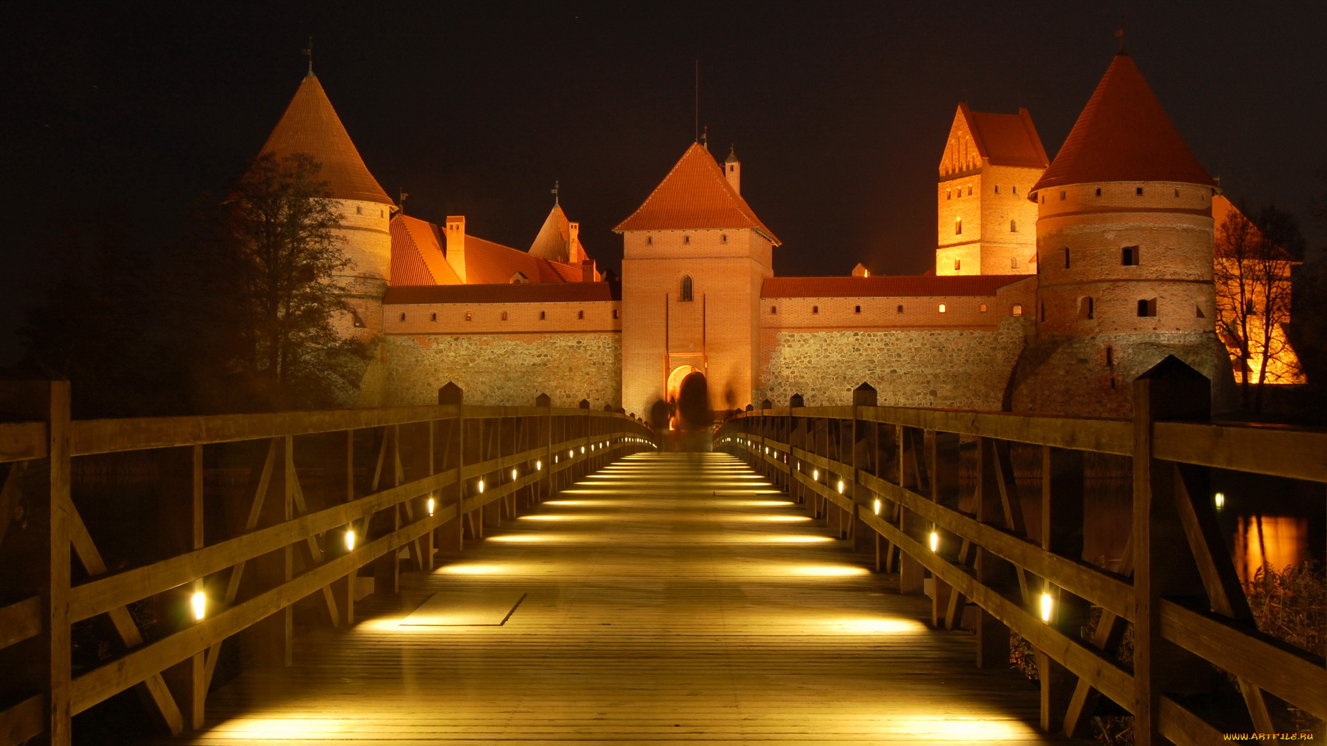 города, дворцы, замки, крепости, мост, огни