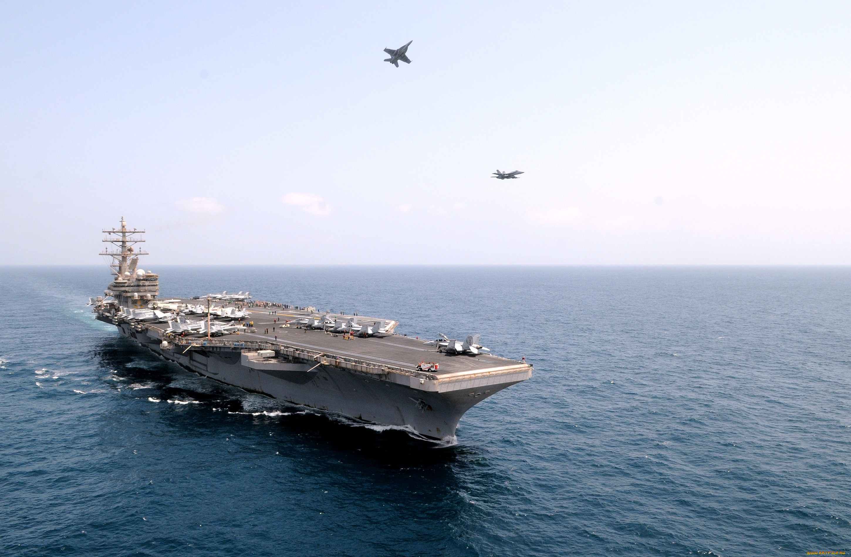 корабли, авианосцы, вертолётоносцы, огромный, самолеты