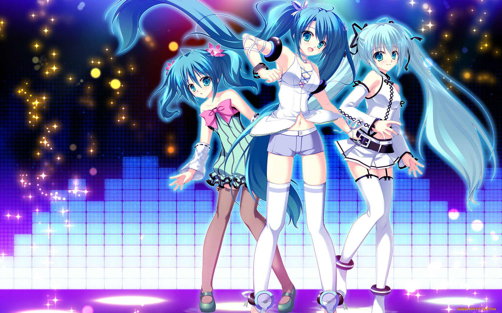аниме, vocaloid, project, diva, mikeou, hatsune, miku, yuki, абстракция, девушки, вокалоид