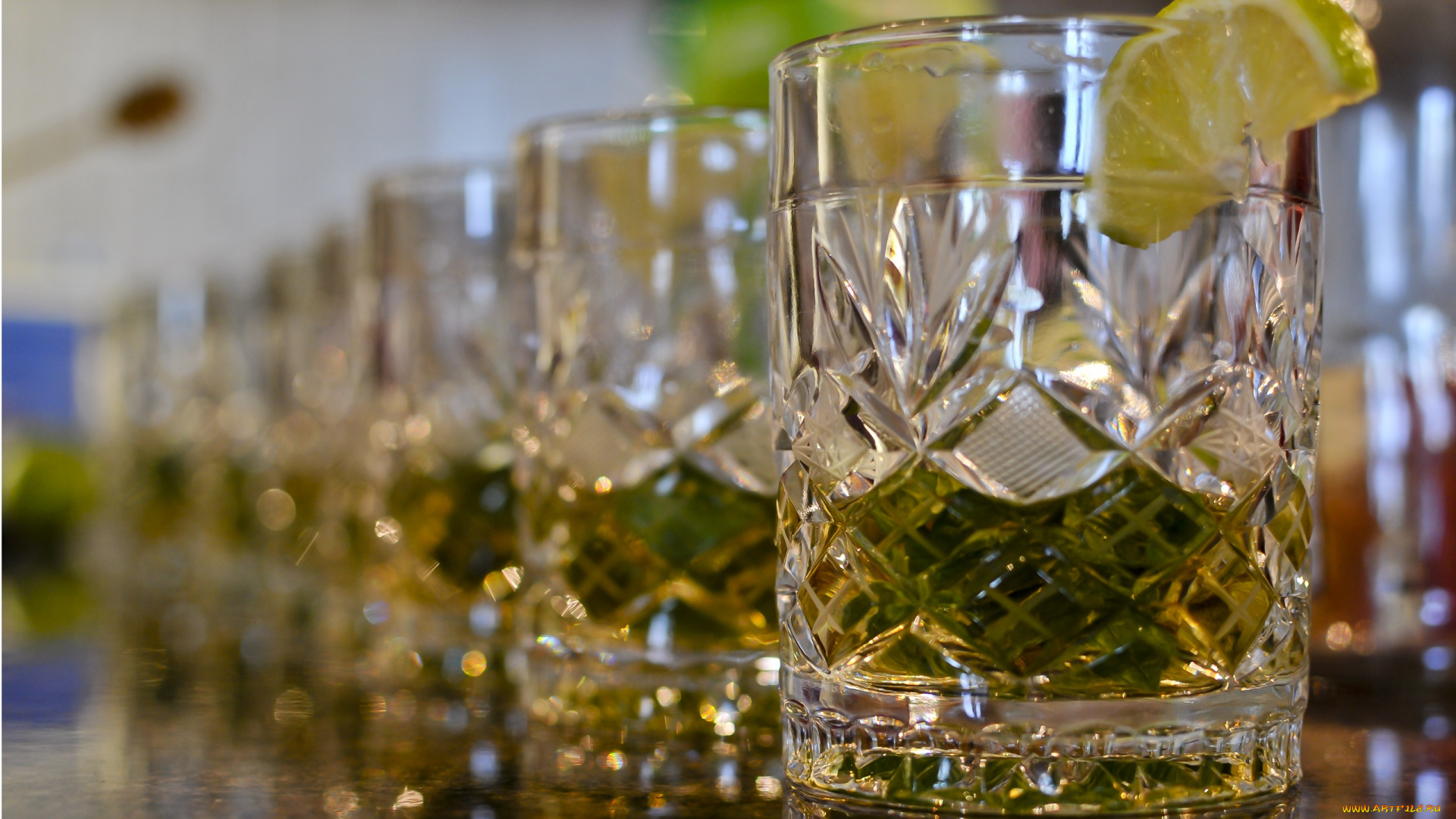 birth, of, mojito, еда, напитки, коктейль, стаканы, лимончик