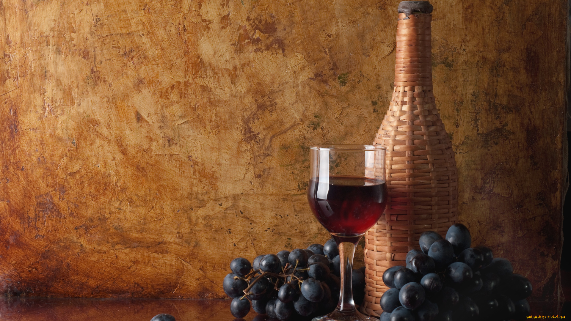 еда, напитки, вино, бутыль, виноград, бокал