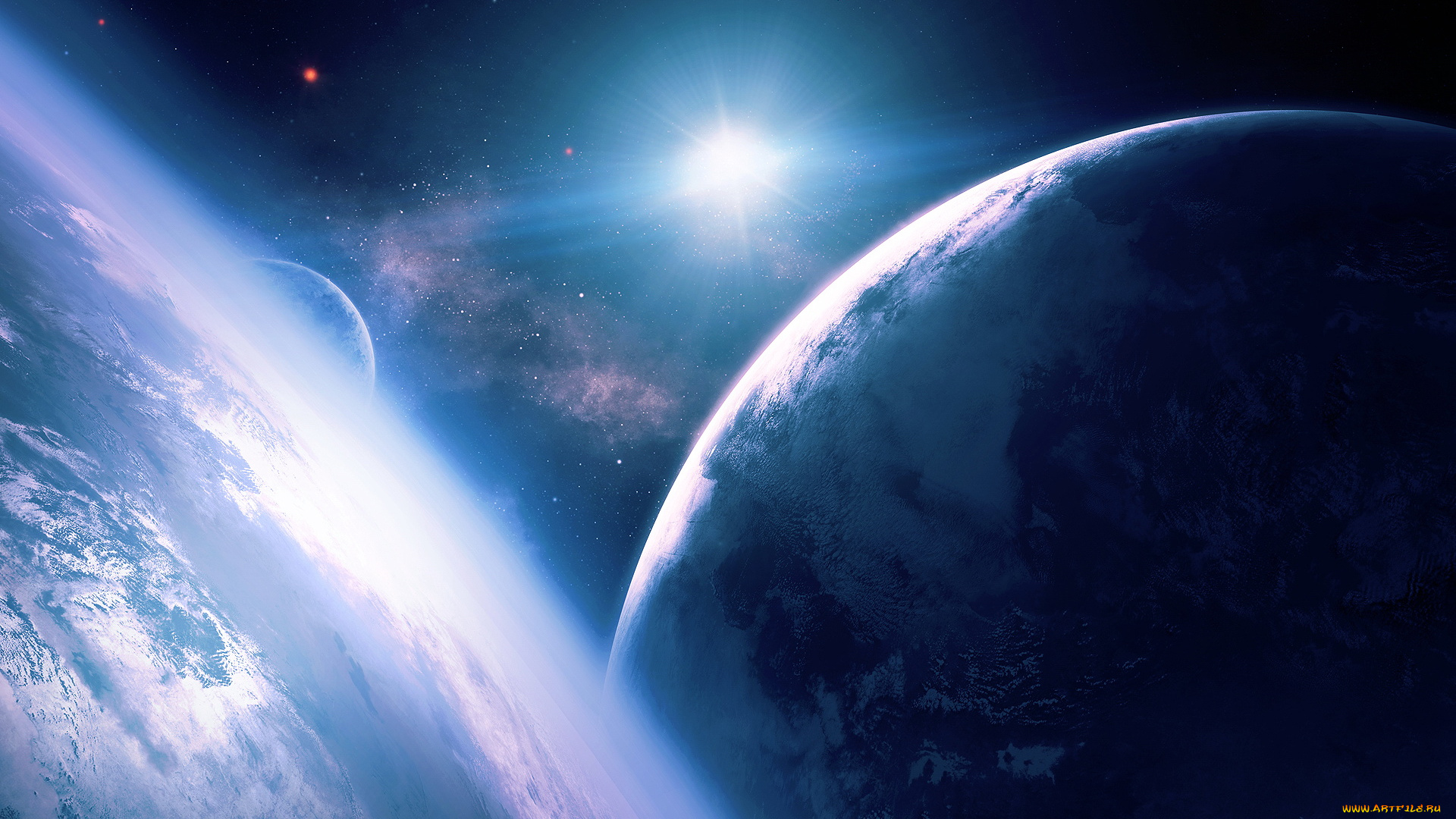 космос, арт, вселенная, планеты