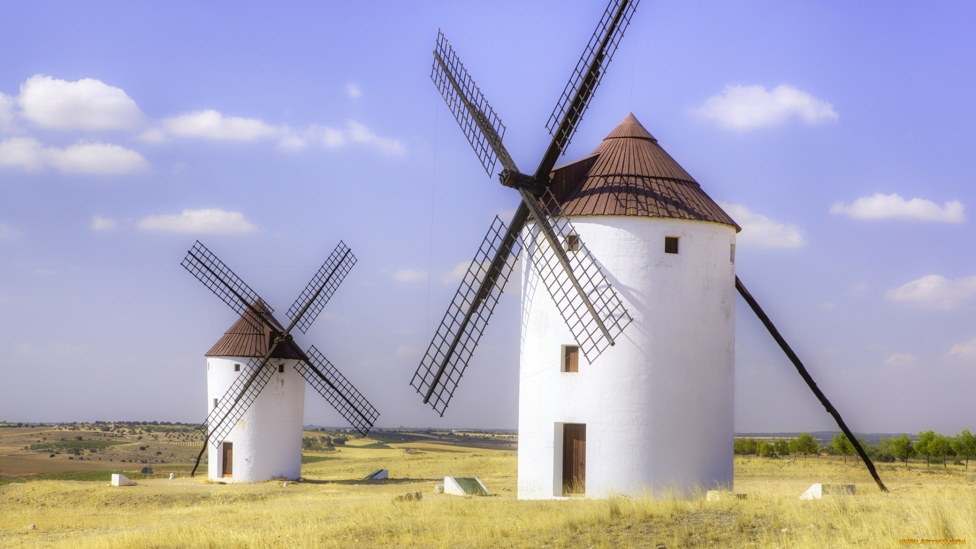 разное, мельницы, ветряки, небо, поле