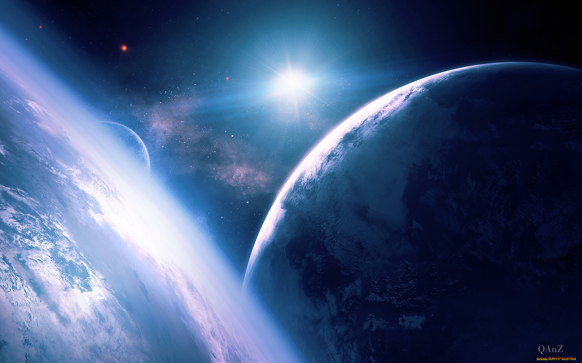 космос, арт, вселенная, планеты