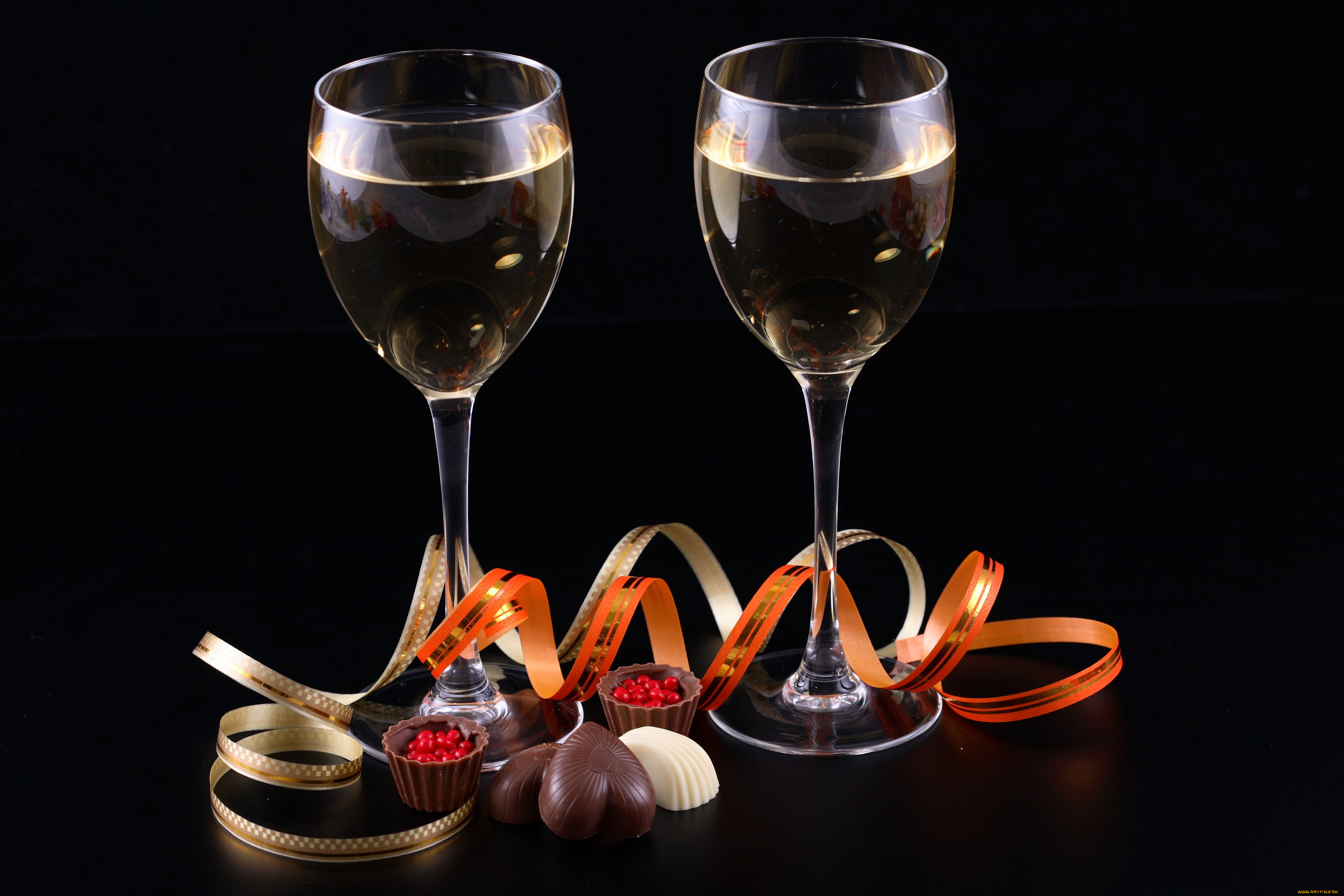 champagne, еда, напитки, вино, шоколад, бокалы, шампанское