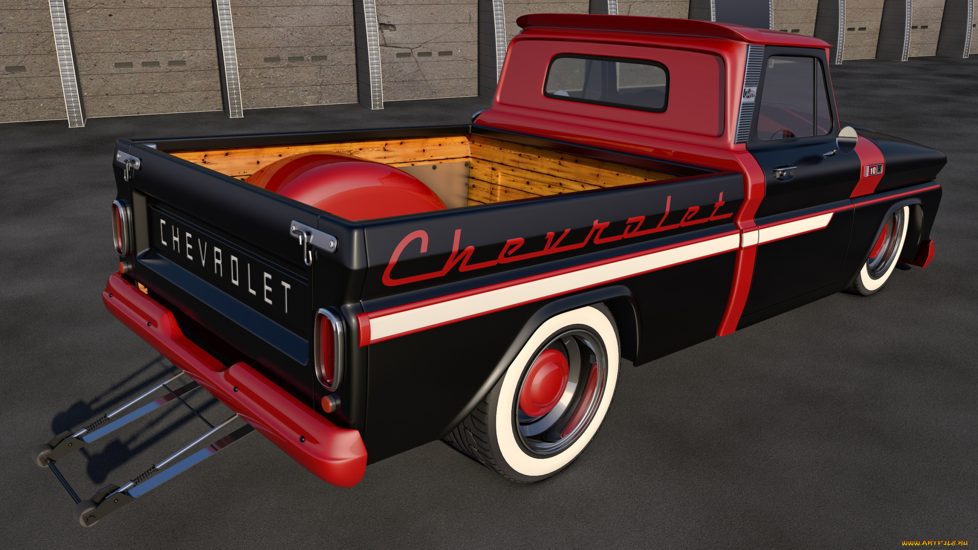 автомобили, 3д, chevrolet, 1965, pickup, c10