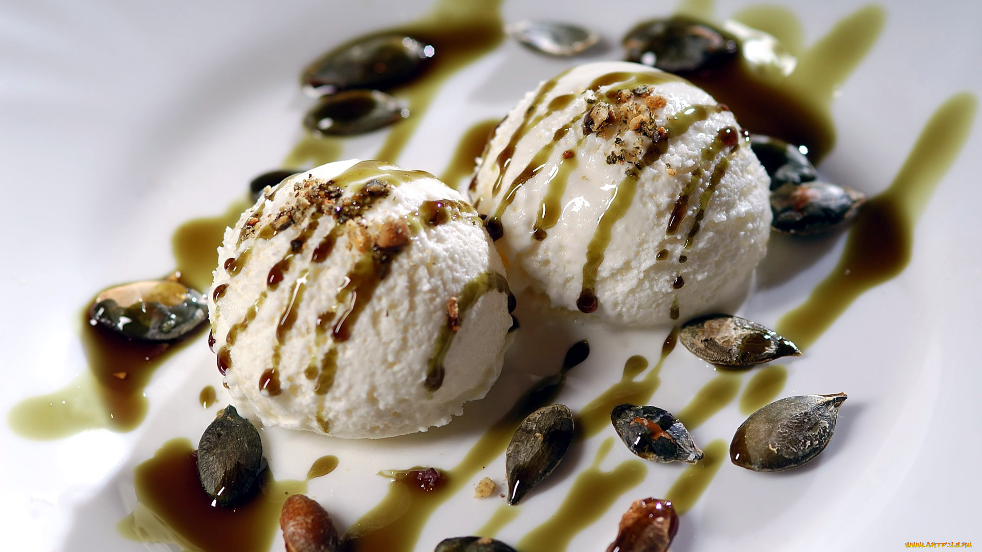 еда, мороженое, десерты, шарики, крем