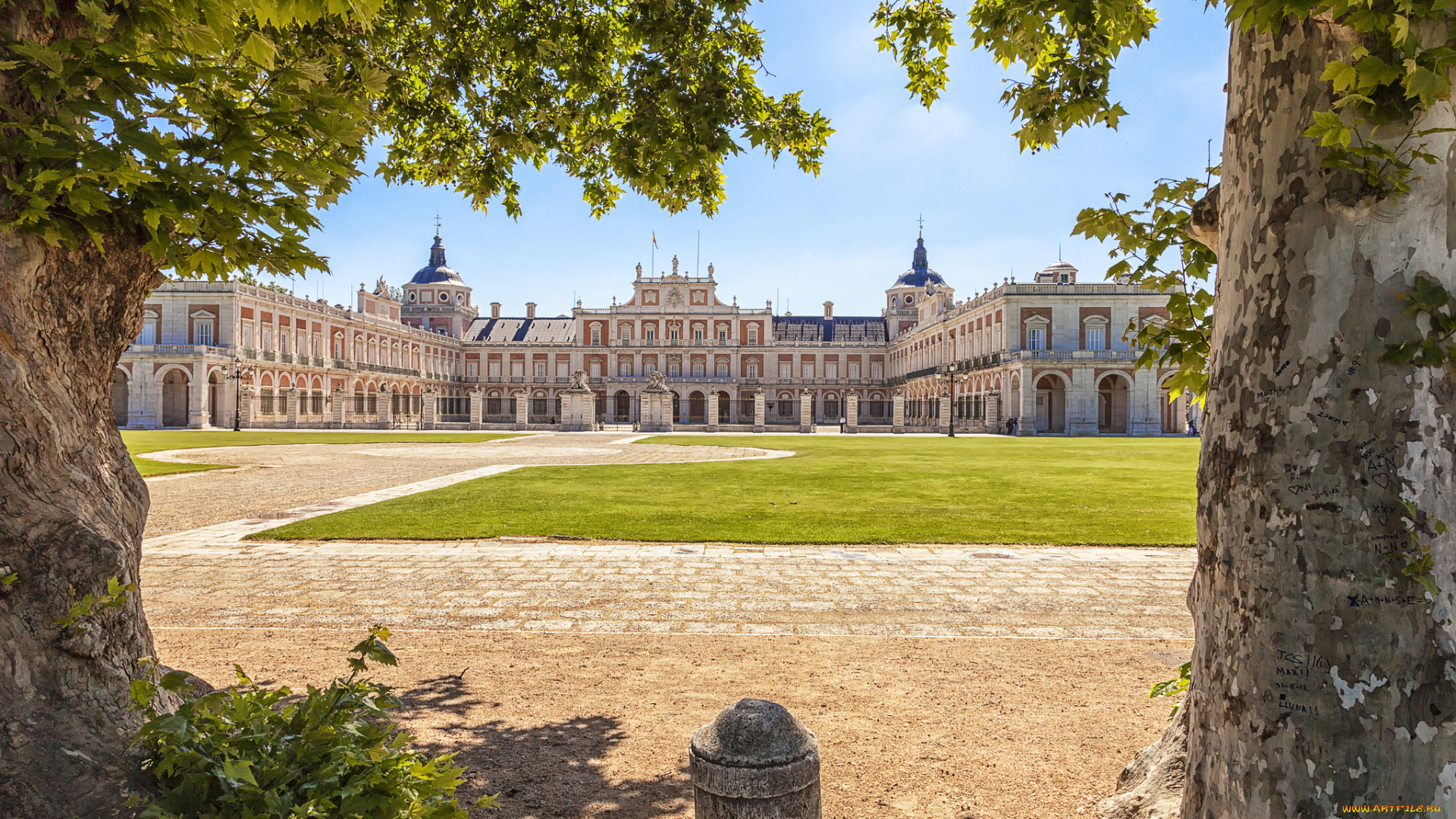 palacio, real, de, aranjuez, города, дворцы, замки, крепости, дворцовый, комплекс, парк, деревья