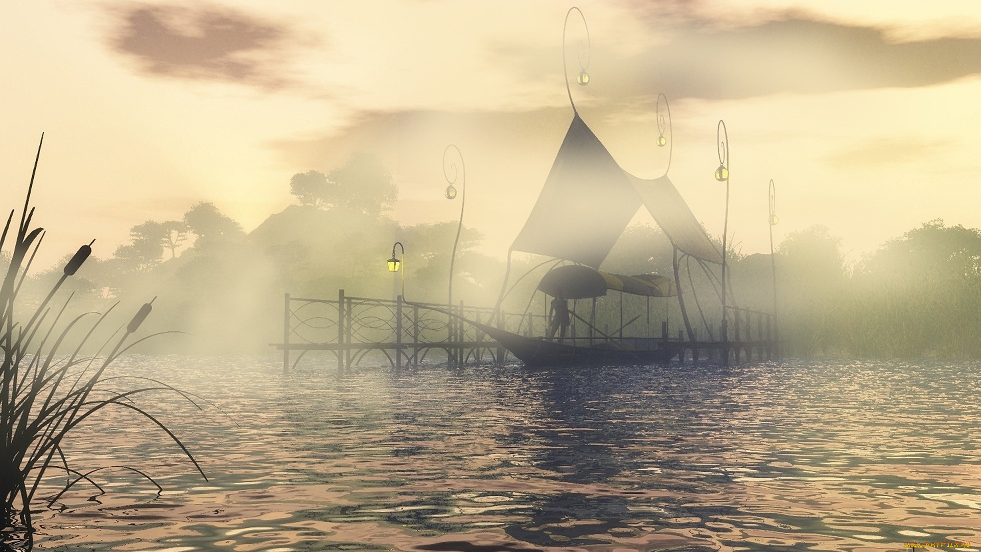 the, misty, creek, 3д, графика, fantasy, фантазия, fanyasy