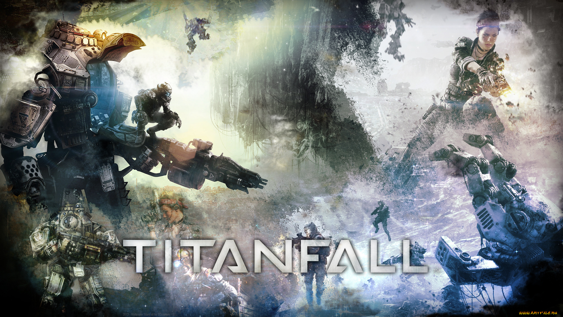 titanfall, видео, игры, робот