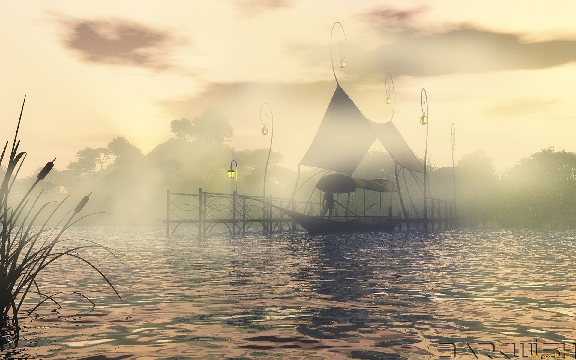 the, misty, creek, 3д, графика, fantasy, фантазия, fanyasy