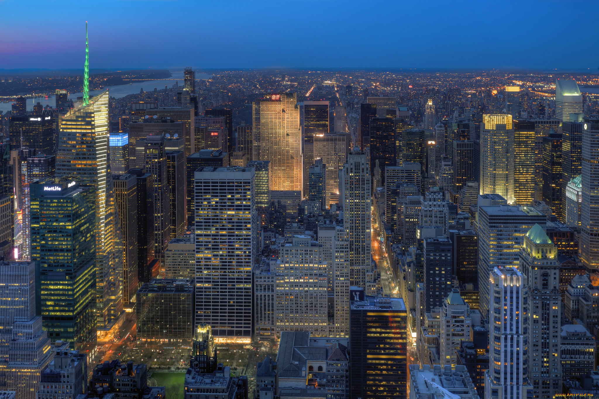 города, нью, йорк, сша, небоскребы, ночь