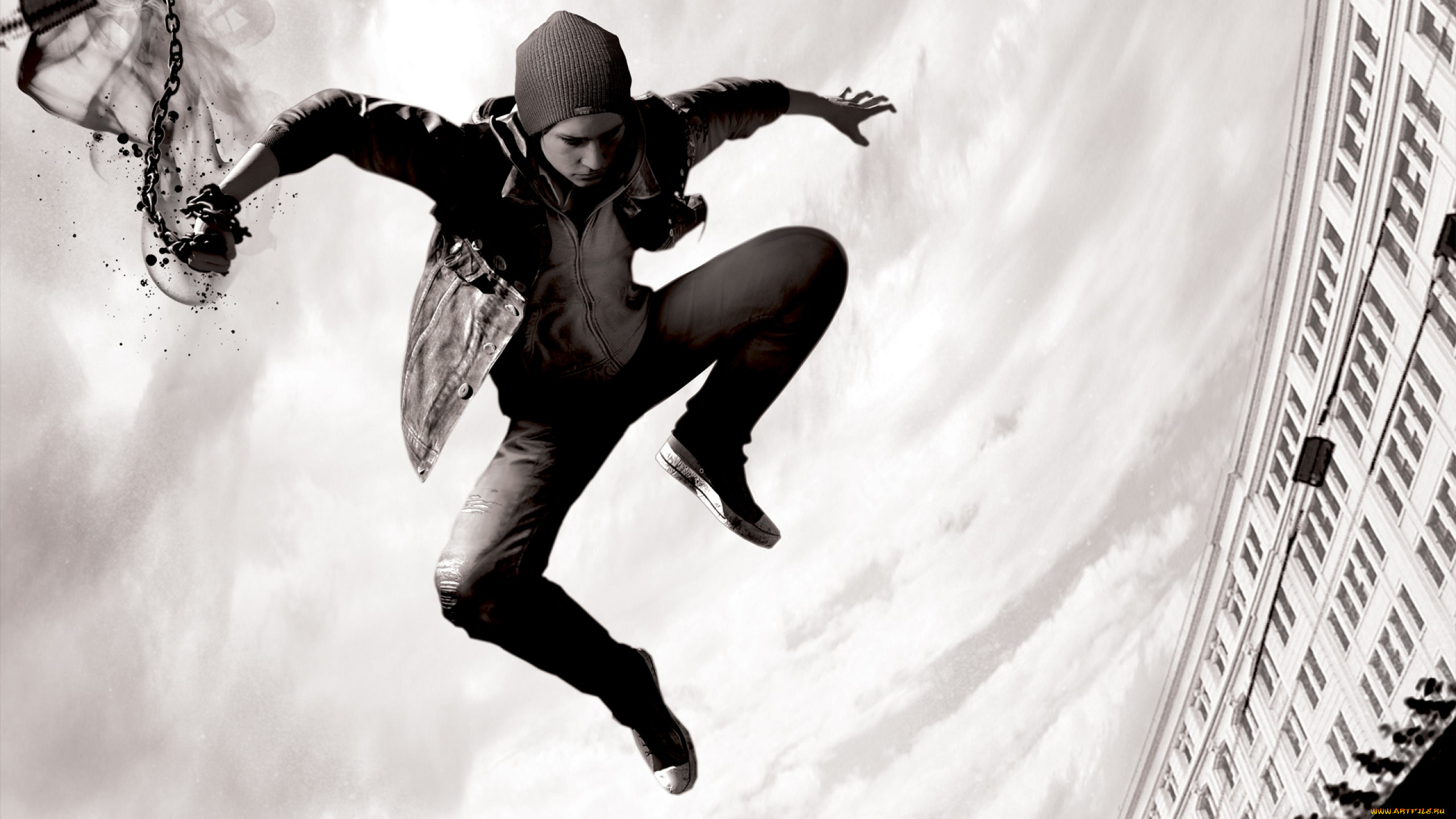 infamous, second, son, видео, игры, прыжок