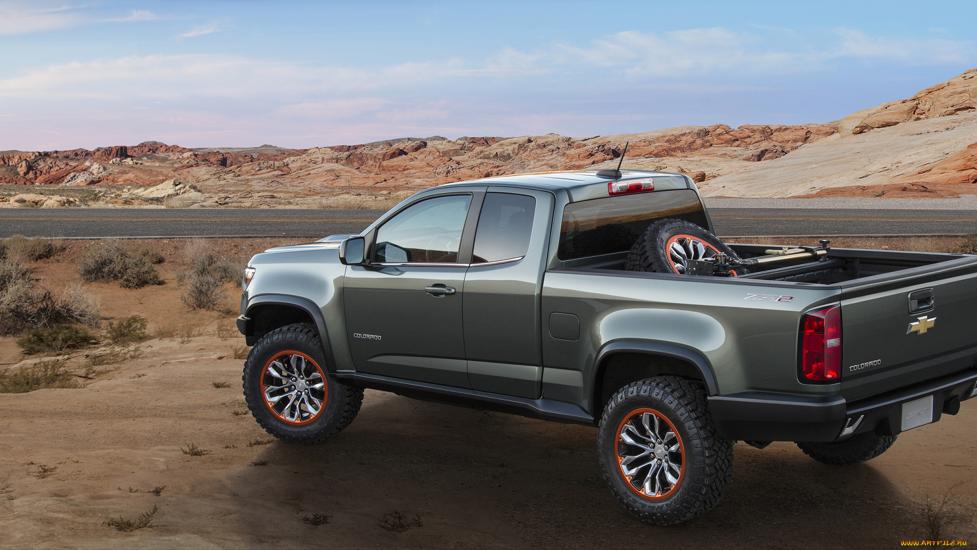 автомобили, chevrolet, colorado, zr2, concept, 2014г, темный