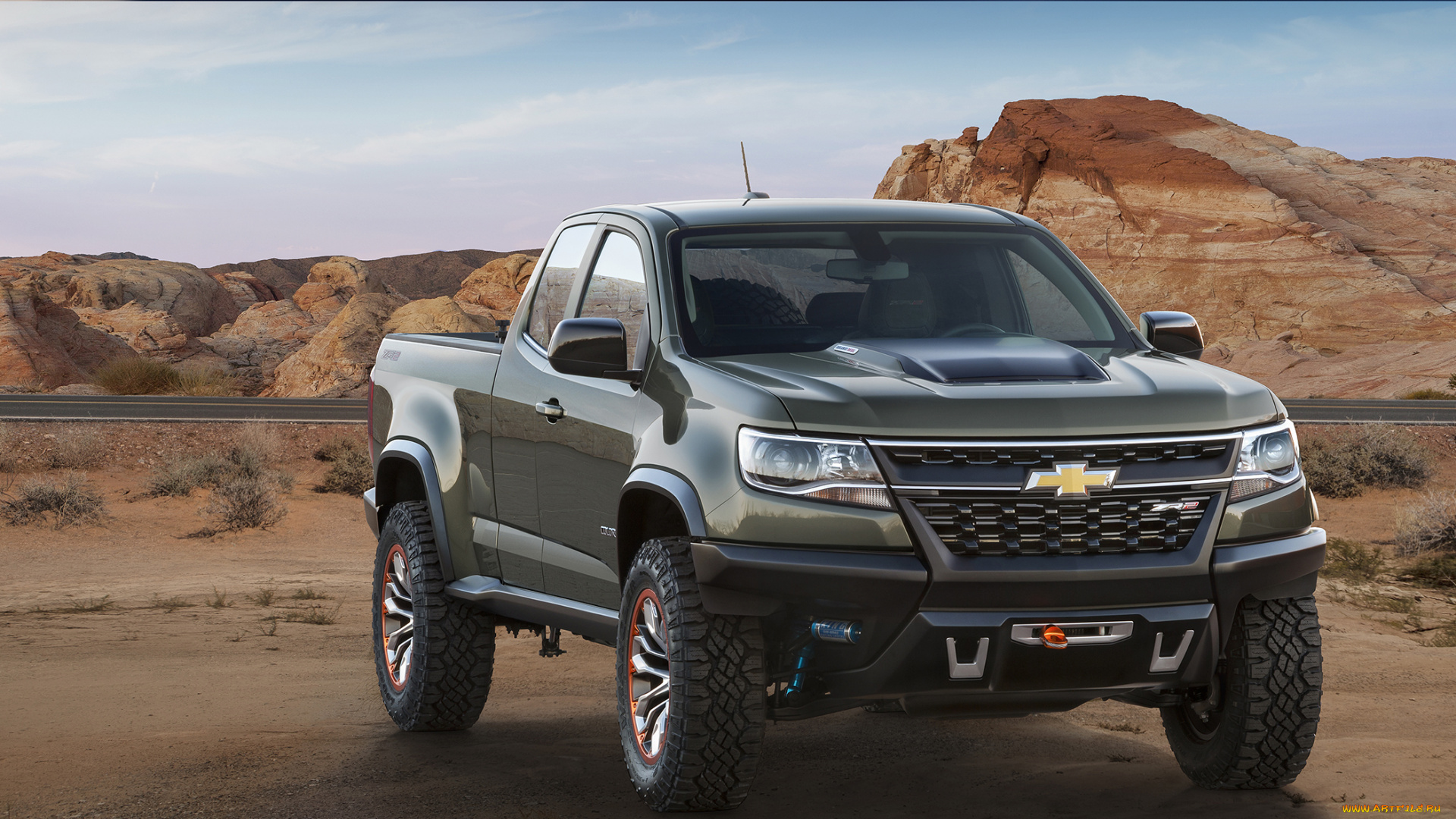 автомобили, chevrolet, colorado, zr2, concept, 2014г, темный