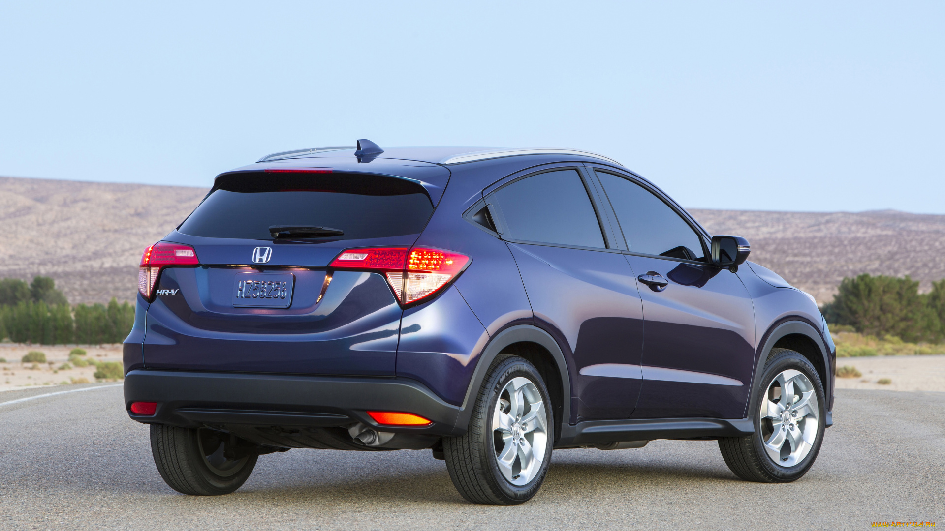 автомобили, honda, 2015г, синий, hr-v