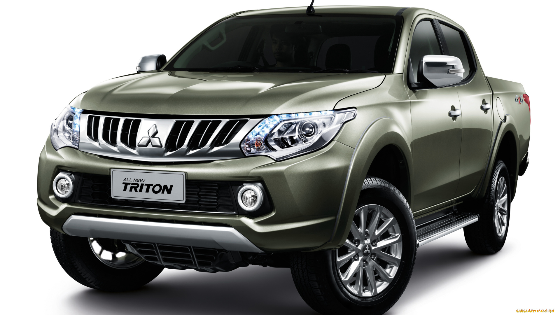 автомобили, mitsubishi, triton, double, cab, th-spec, 2015г, зеленый