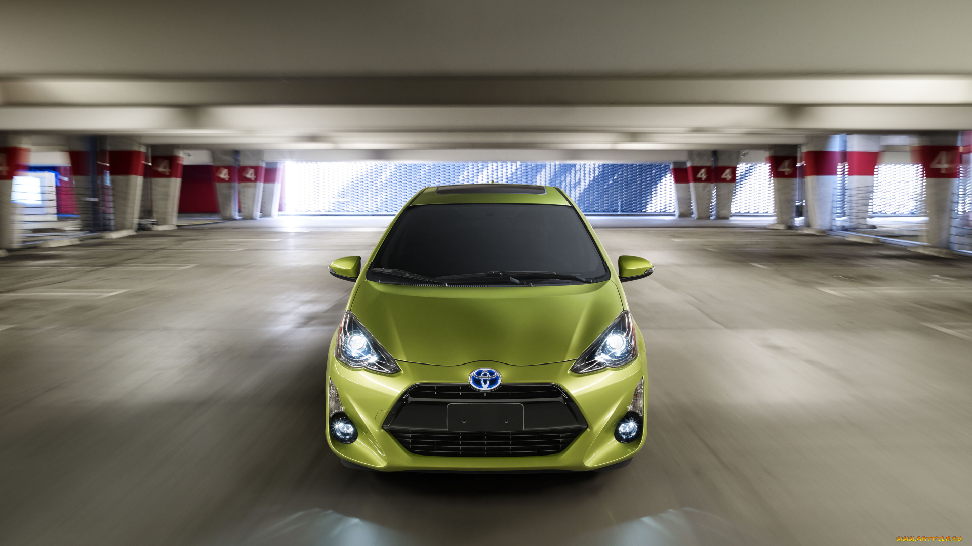 автомобили, toyota, зеленый, 2015г, prius, c