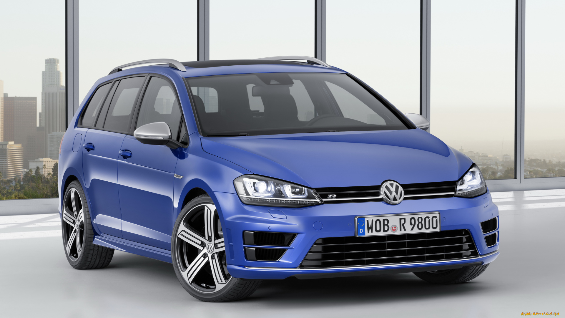 автомобили, volkswagen, golf, r, estate, typ, 5g, 2014г, синий
