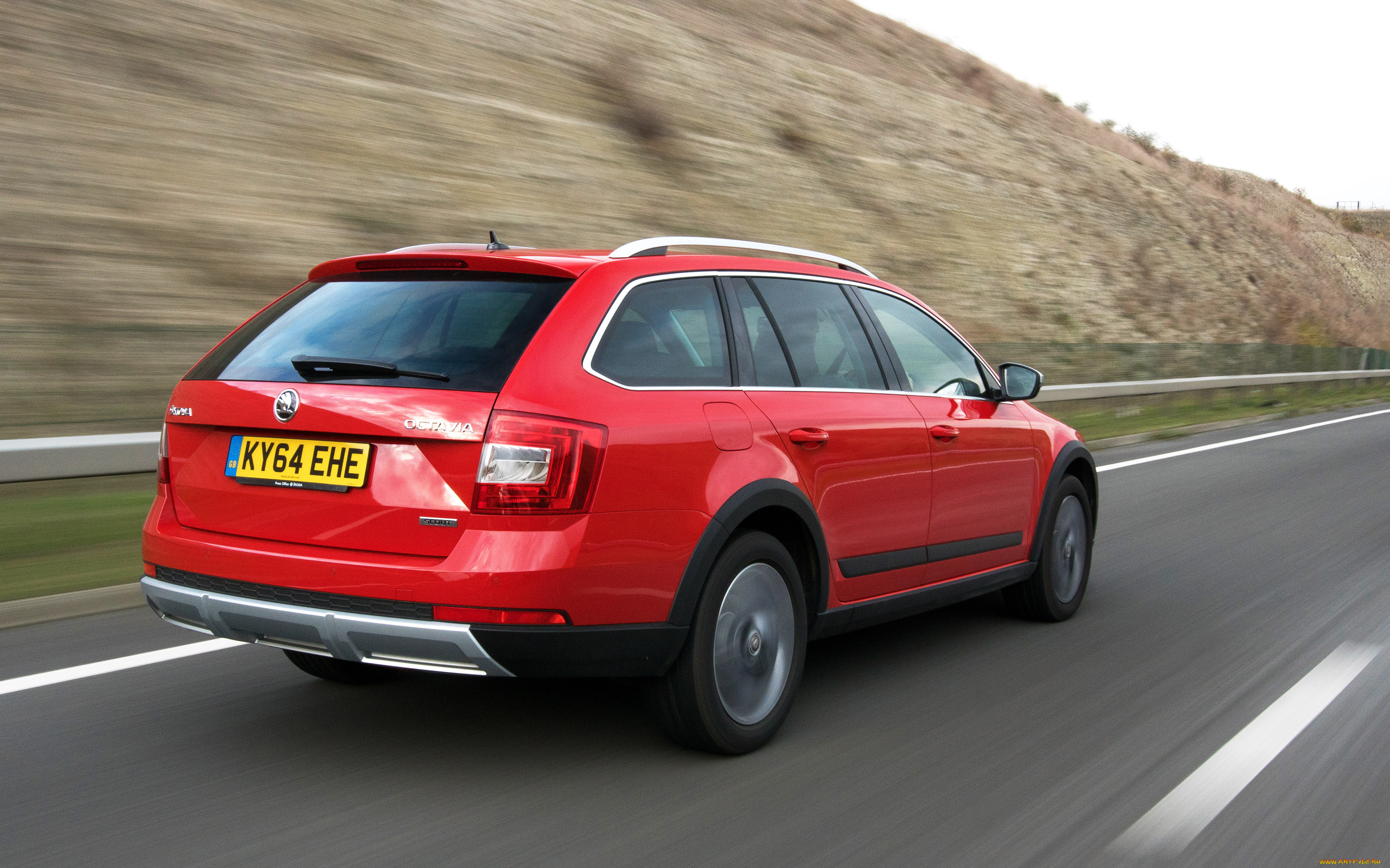 автомобили, skoda, octavia, scout, uk-spec, 5e, 2014г, красный