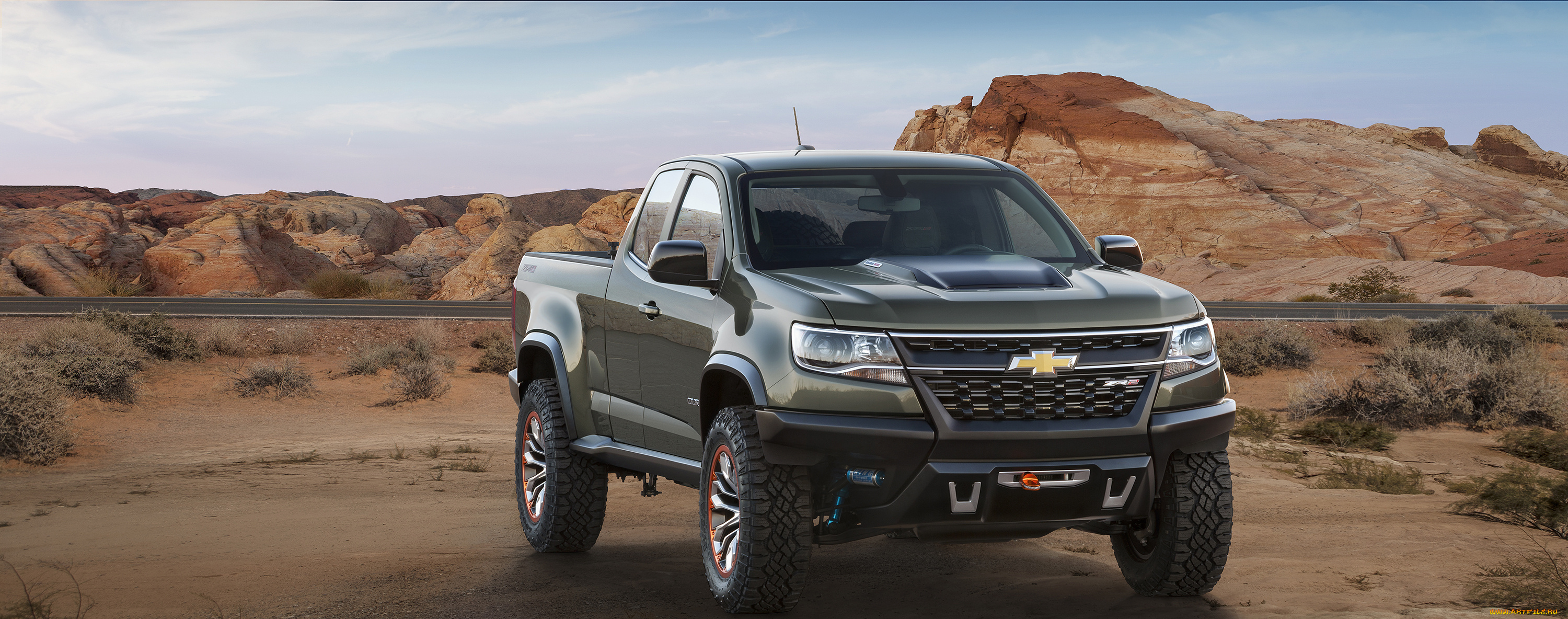 автомобили, chevrolet, colorado, zr2, concept, 2014г, темный