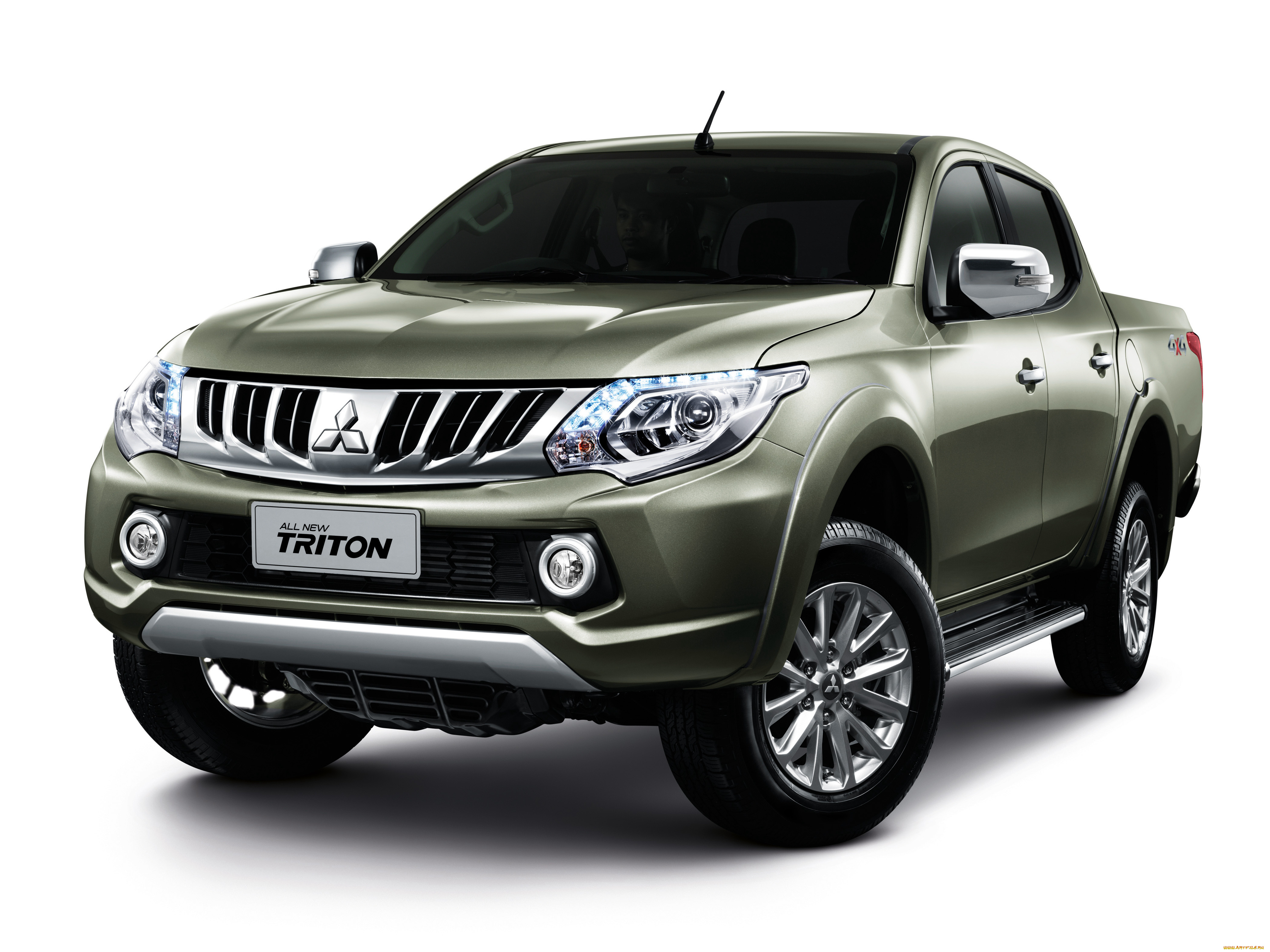 автомобили, mitsubishi, triton, double, cab, th-spec, 2015г, зеленый