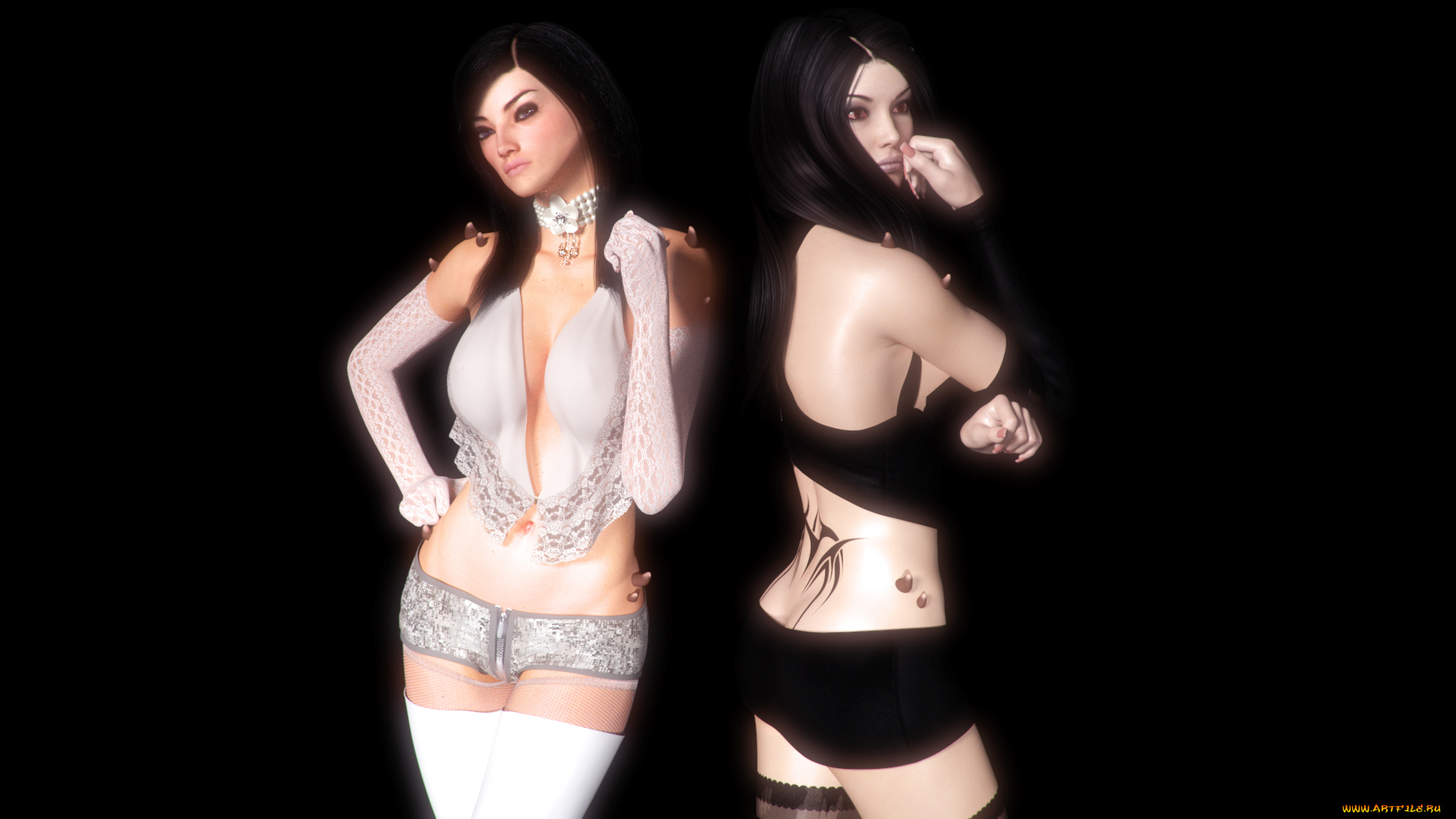 3д, графика, люди, , people, фон, взгляд, девушки