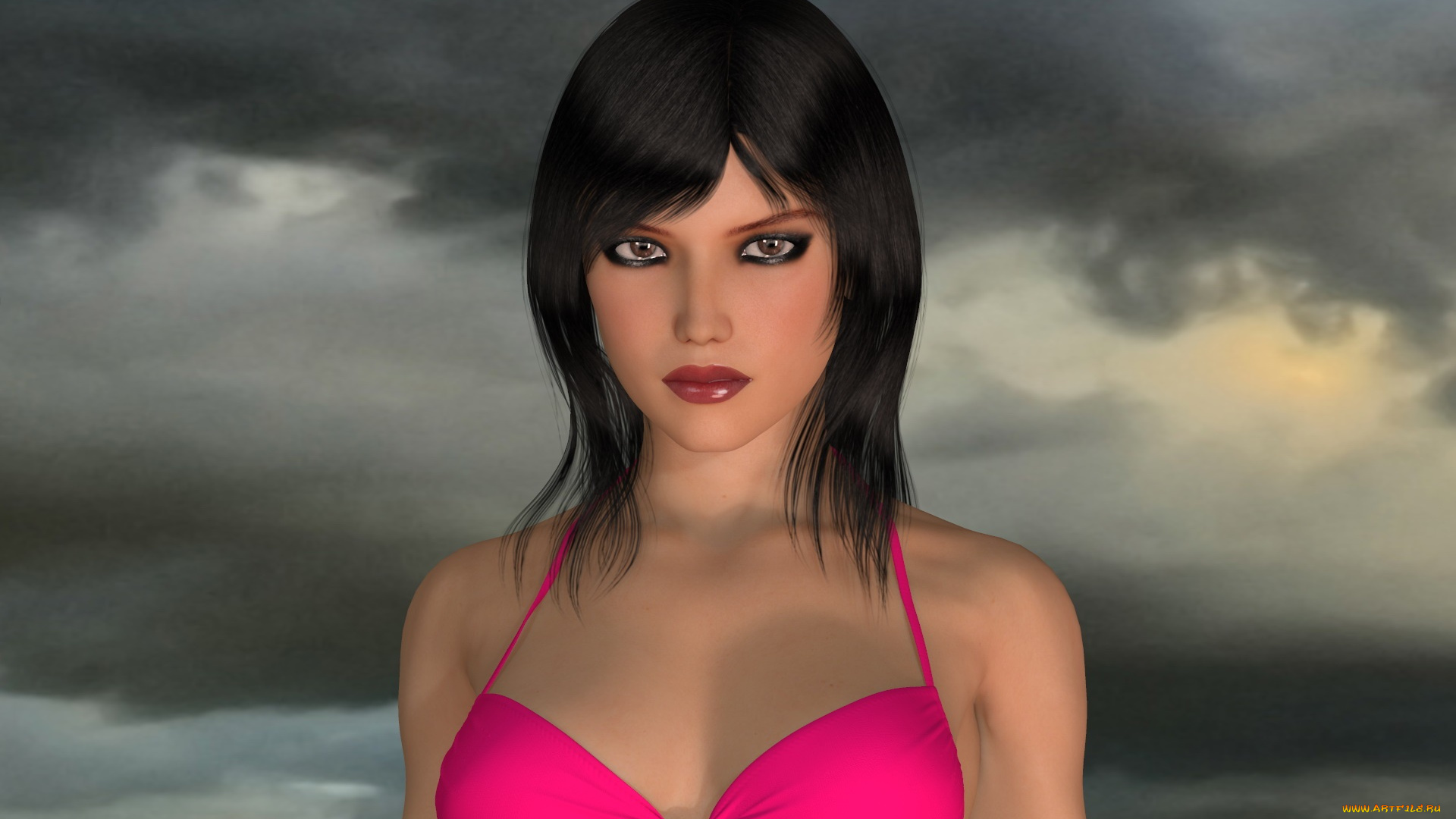 3д, графика, люди, , people, фон, взгляд, девушка