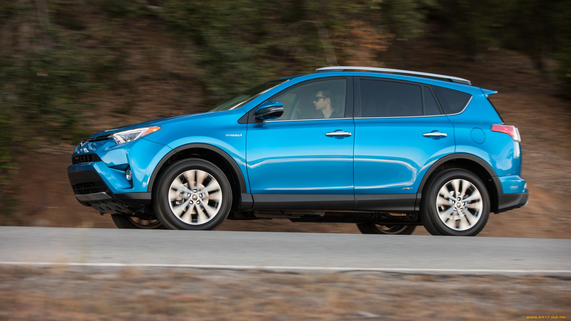 автомобили, toyota, rav4, синий, 2016г, us-spec, hybrid