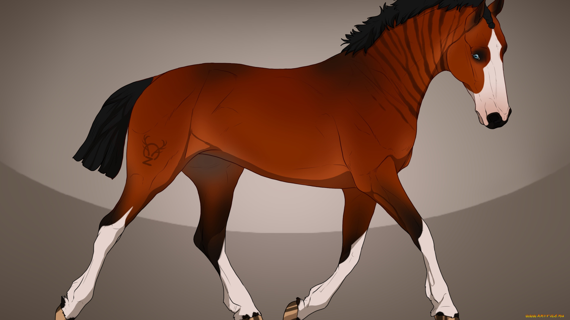 рисованное, животные, , лошади, фон, лошадь