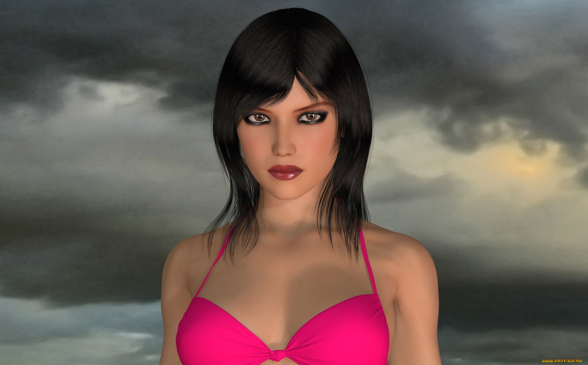 3д, графика, люди, , people, фон, взгляд, девушка