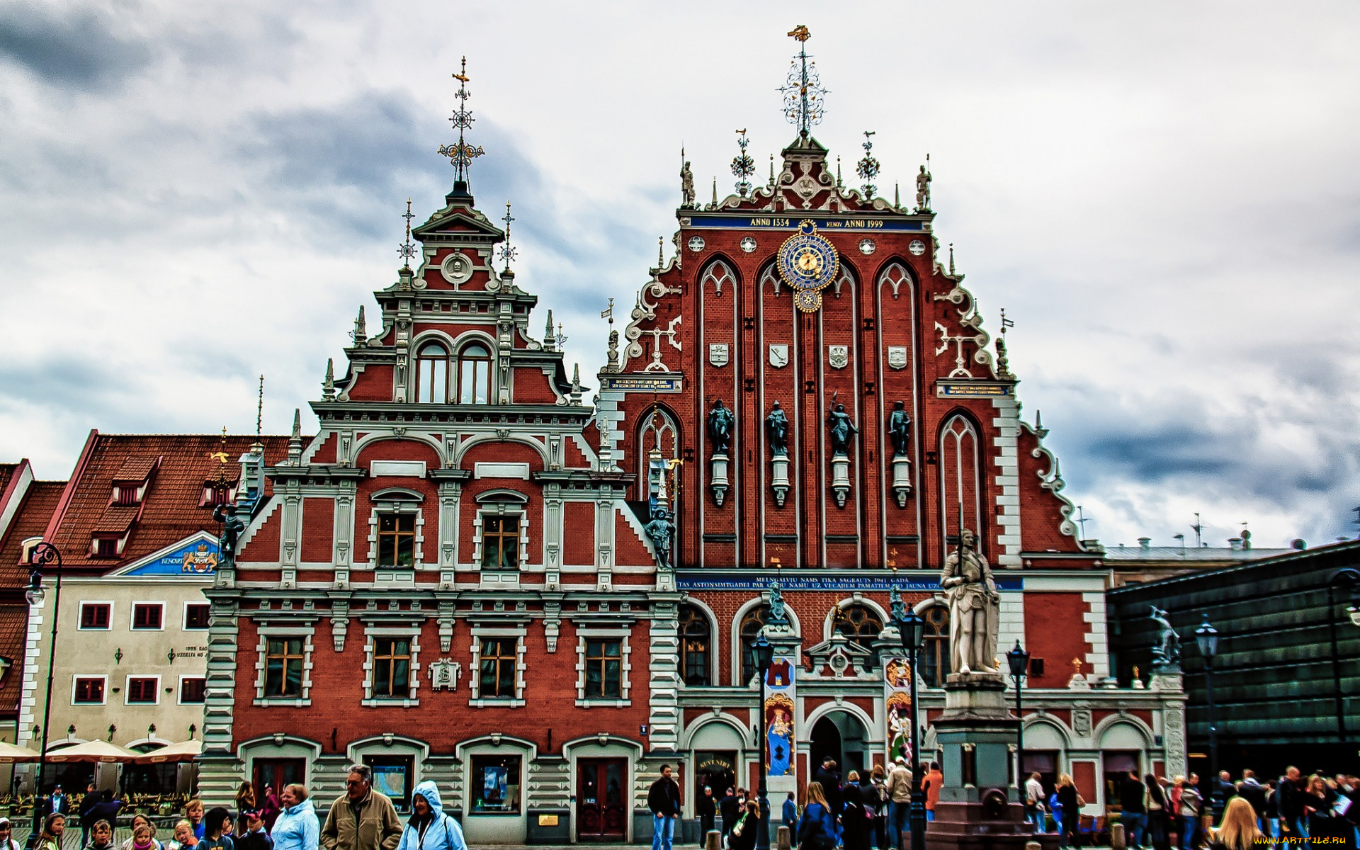 города, рига, , латвия, памятник, люди, дома, рига, площадь