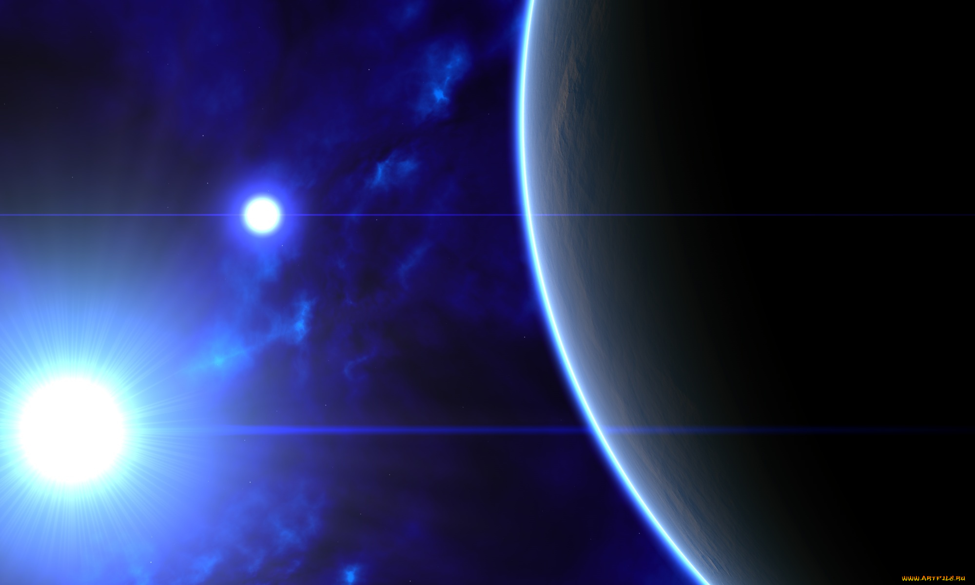 космос, арт, звезды, вселенная, галактика, планеты