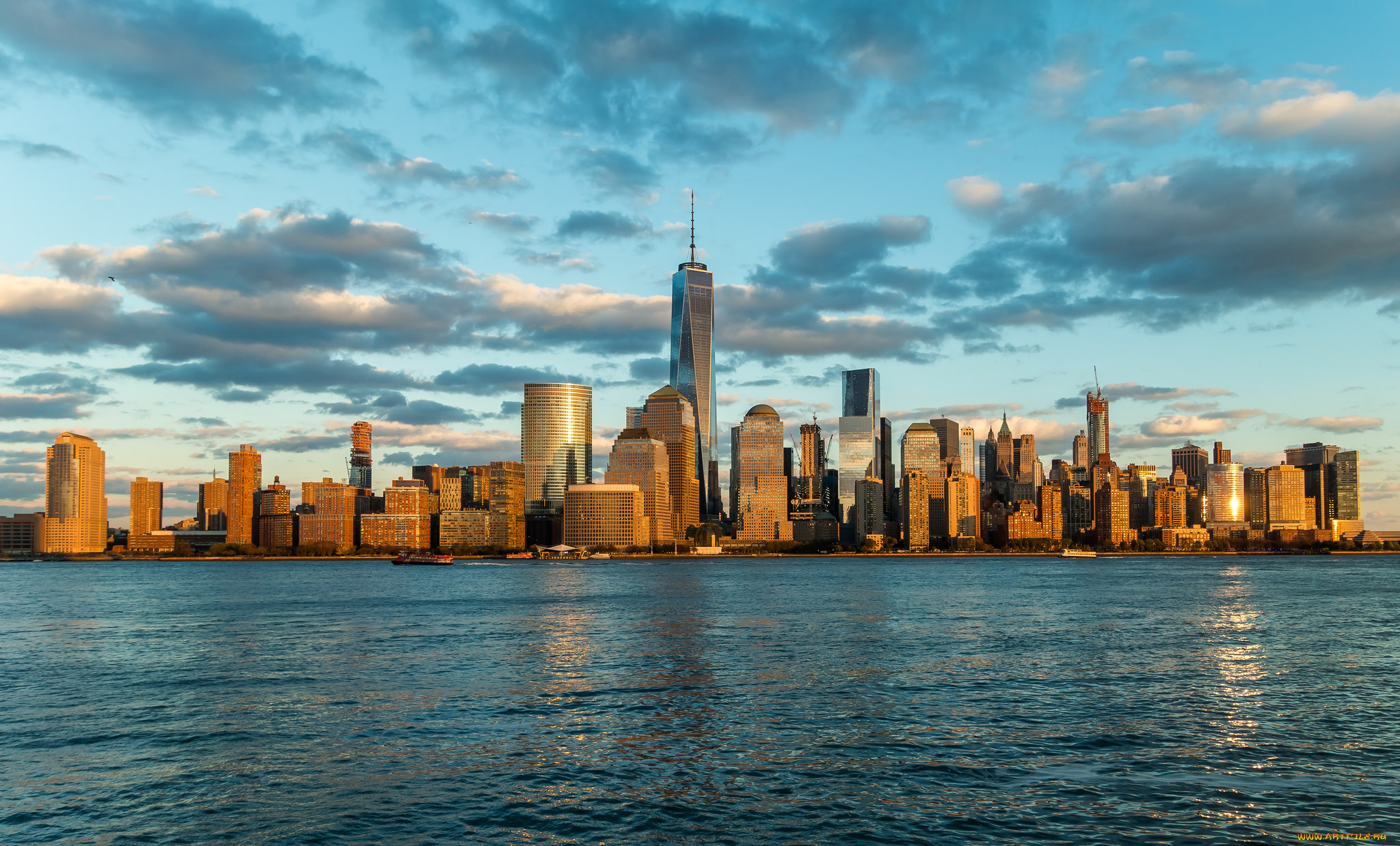 manhattan, города, нью-йорк, , сша, небоскребы, залив